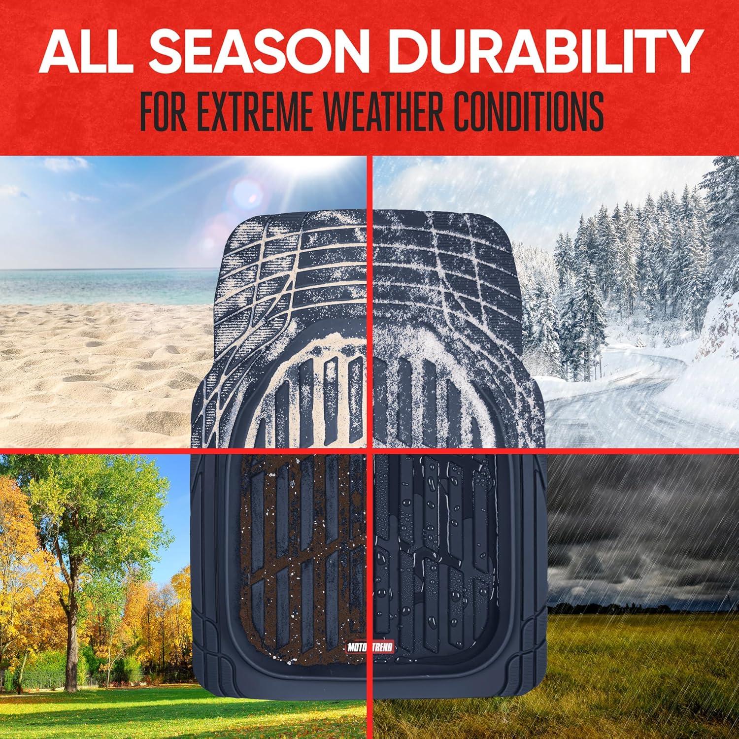 Motor Trend FlexTough Contour - Deep Dish Heavy Duty Rubber Car Floor Mats