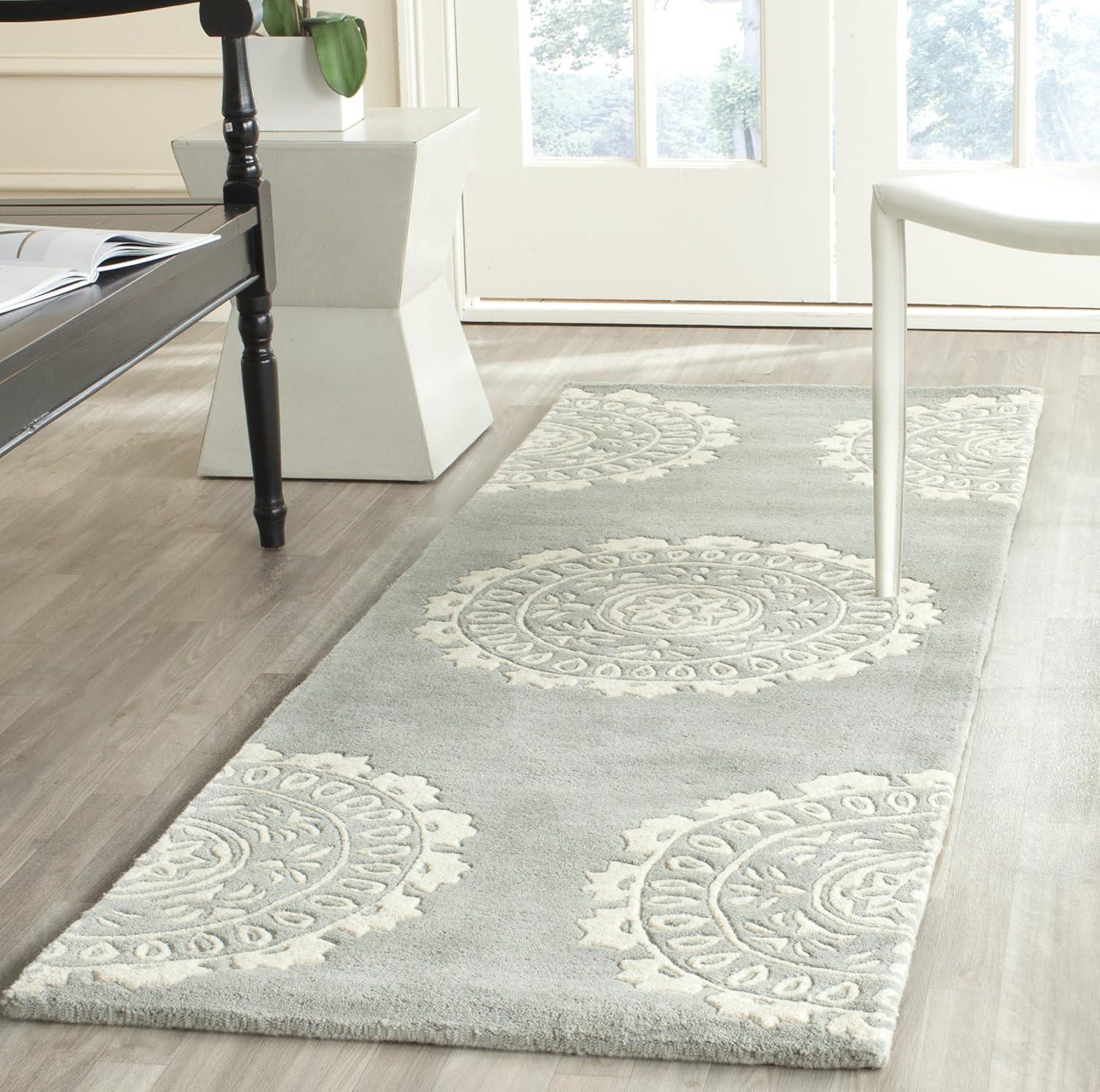 Bella BEL122 Hand Tufted Runner Rug - Grey/Ivory - 2'3"x11' - Safavieh.