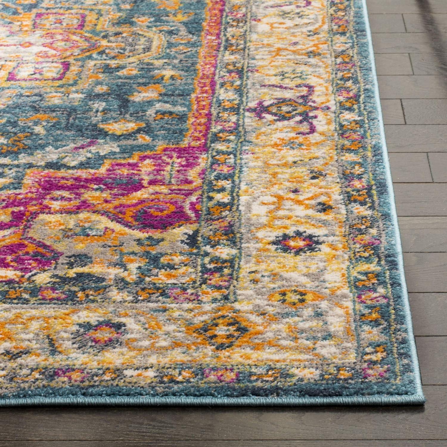 Madison 200 MAD202 Power Loomed Indoor Area Rug - Blue/Multi - 5'1"x7'6" - Safavieh