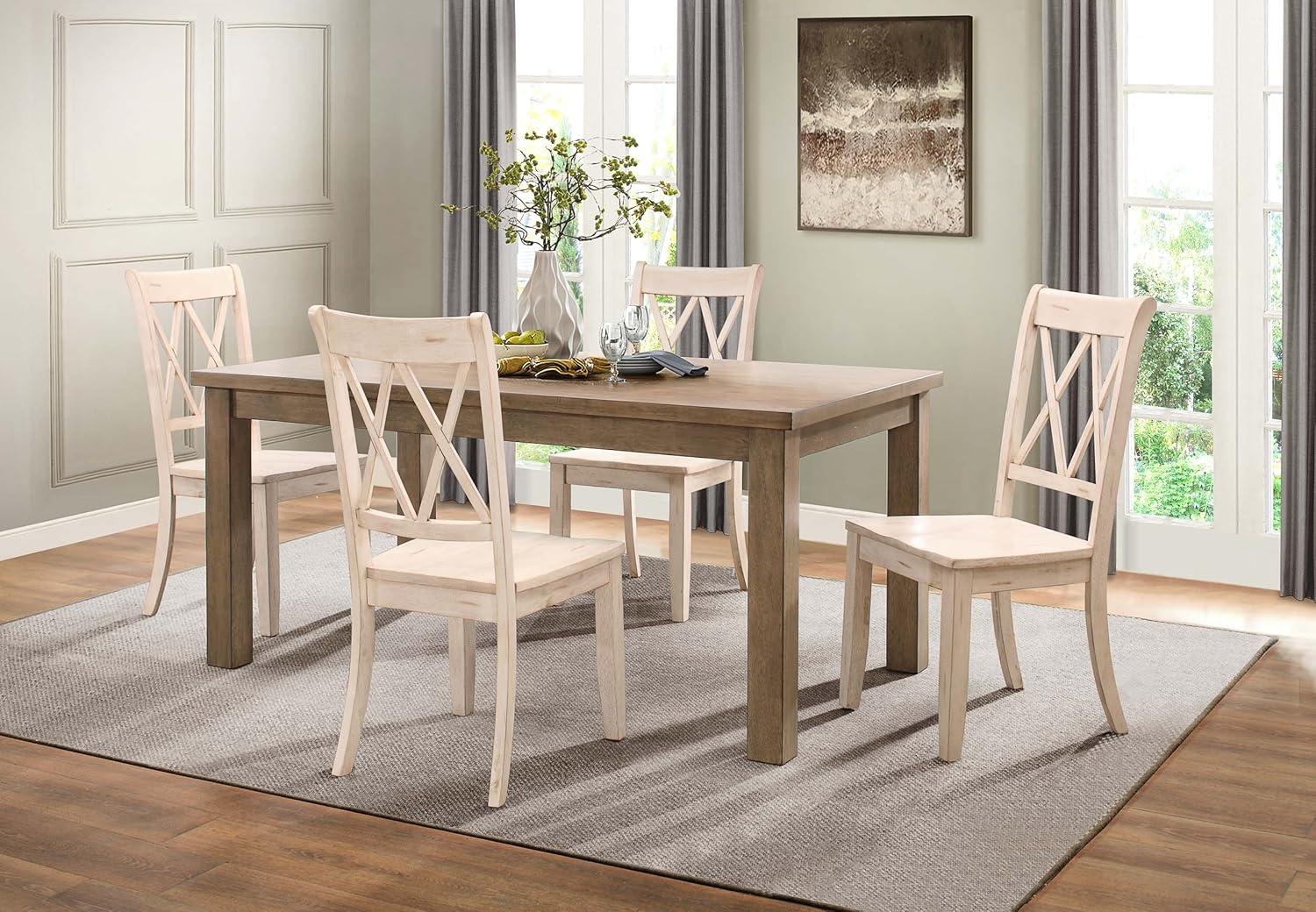 Lexicon Janina Contemporary Wood Dining Room Side Chair in White (Set of 2)