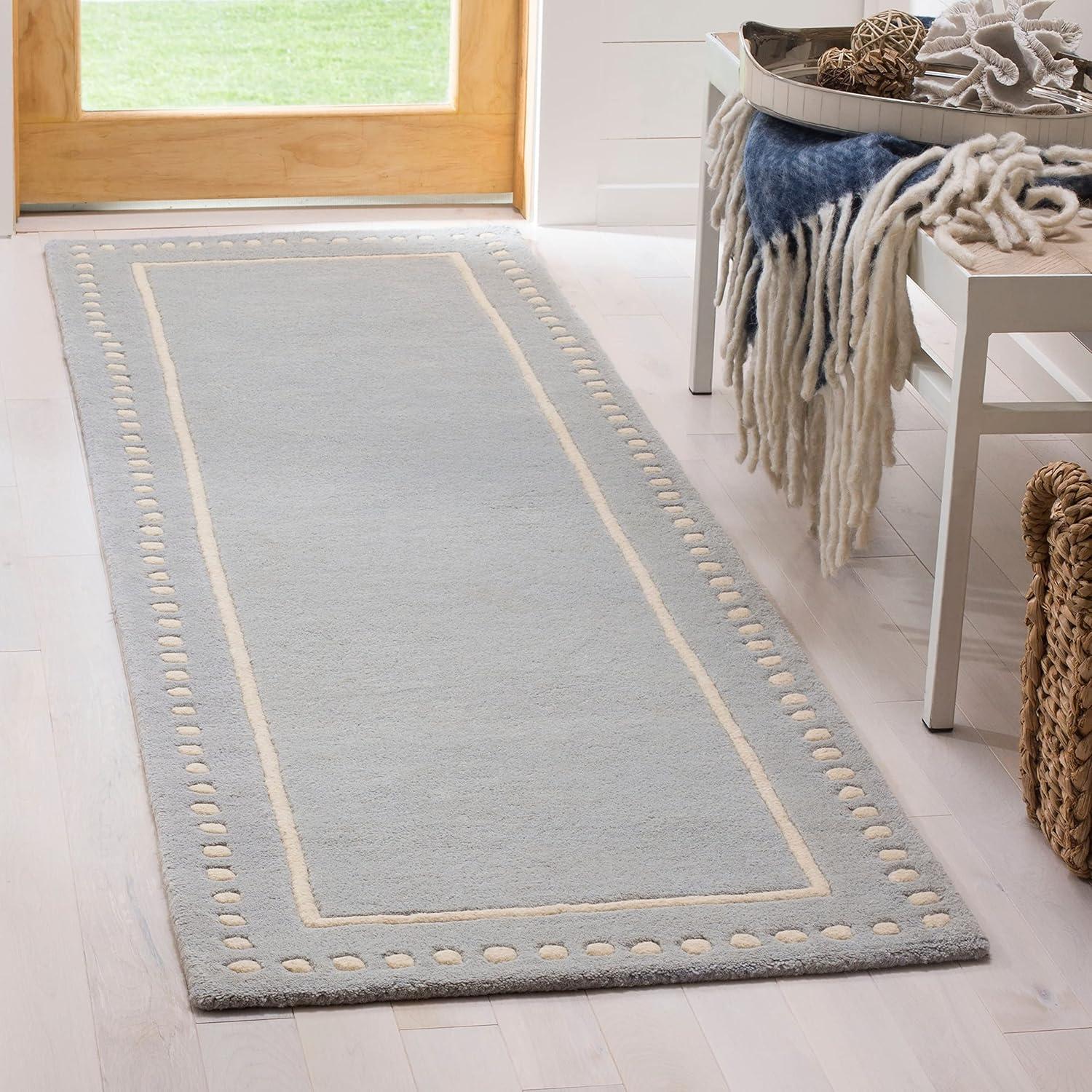 Bella BEL151 Hand Tufted Area Rug - Navy Blue/Ivory - 4'x6' - Safavieh.