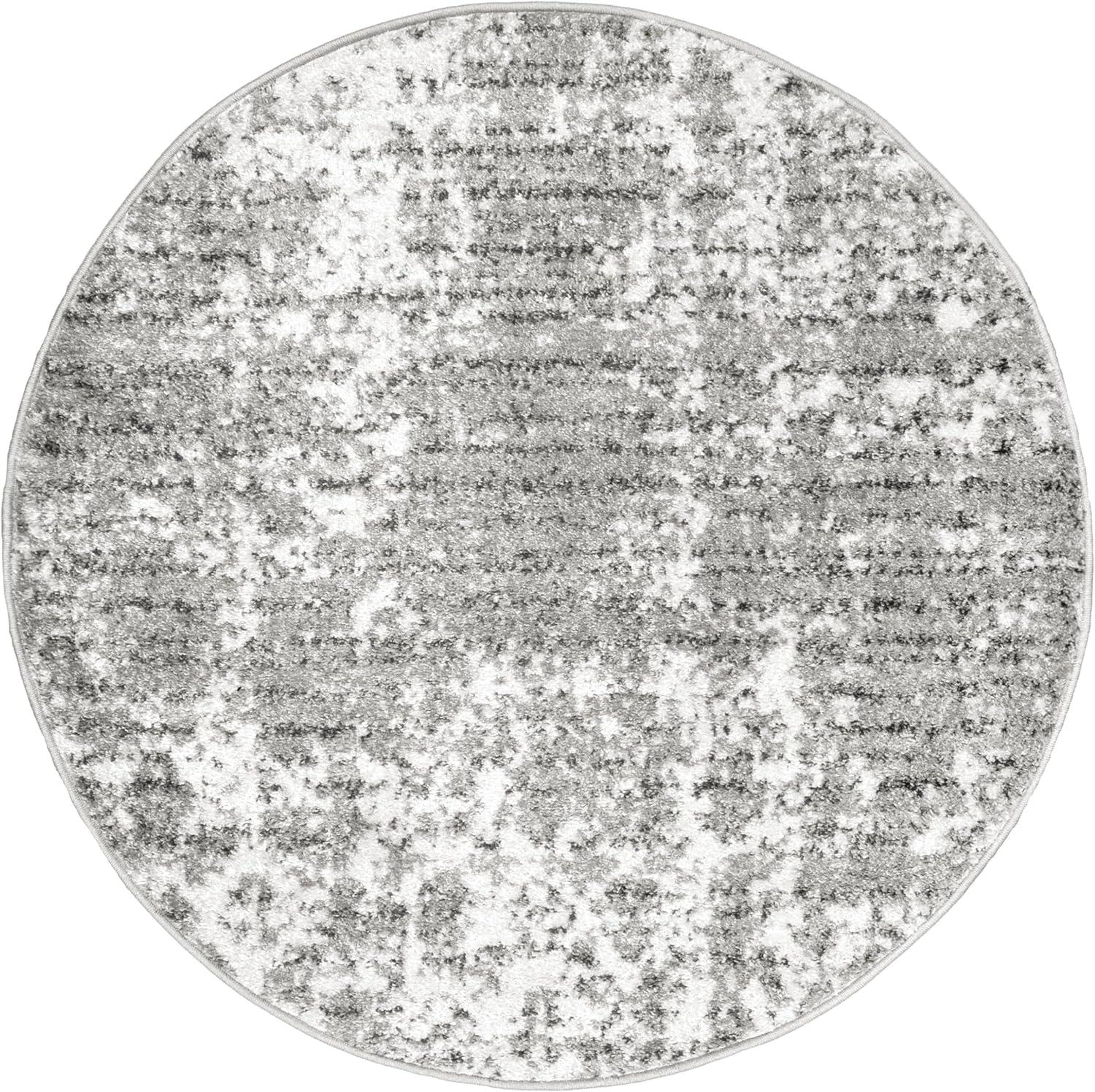 Nuloom Deedra Abstract 10 Round Indoor Area Rug for Living Room Bedroom Dining Room Kitchen, Grey/Ivory
