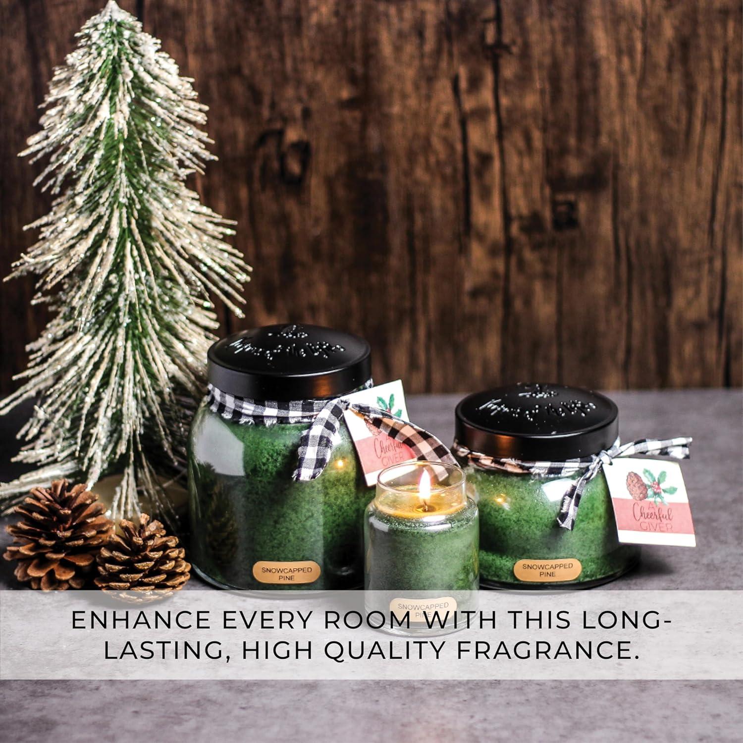 Snowcapped Pine Scented Candle with Black Lid, 34oz Jar