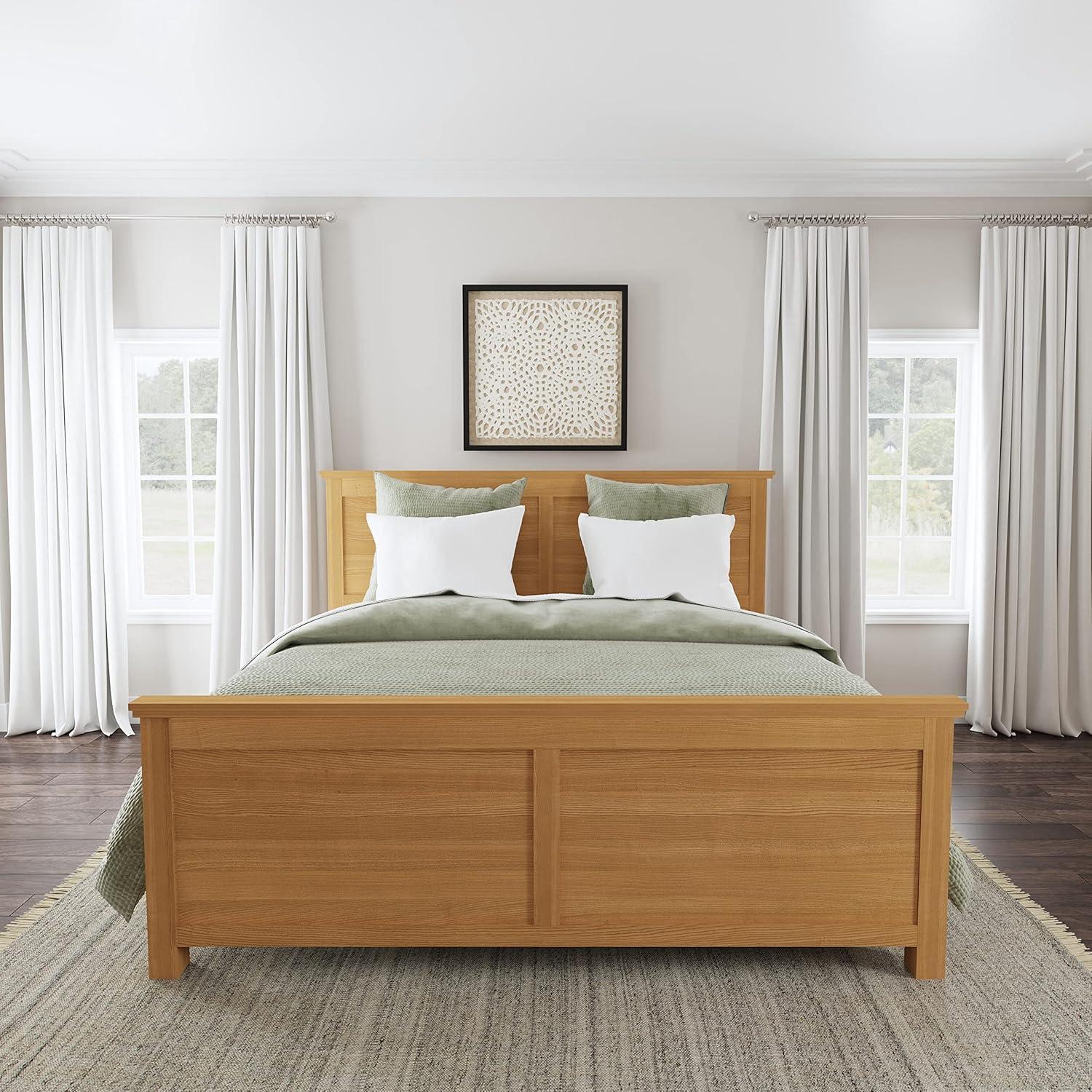 Homestyles Oak Park 82.5" Traditional Wood King Panel Bed in Brown