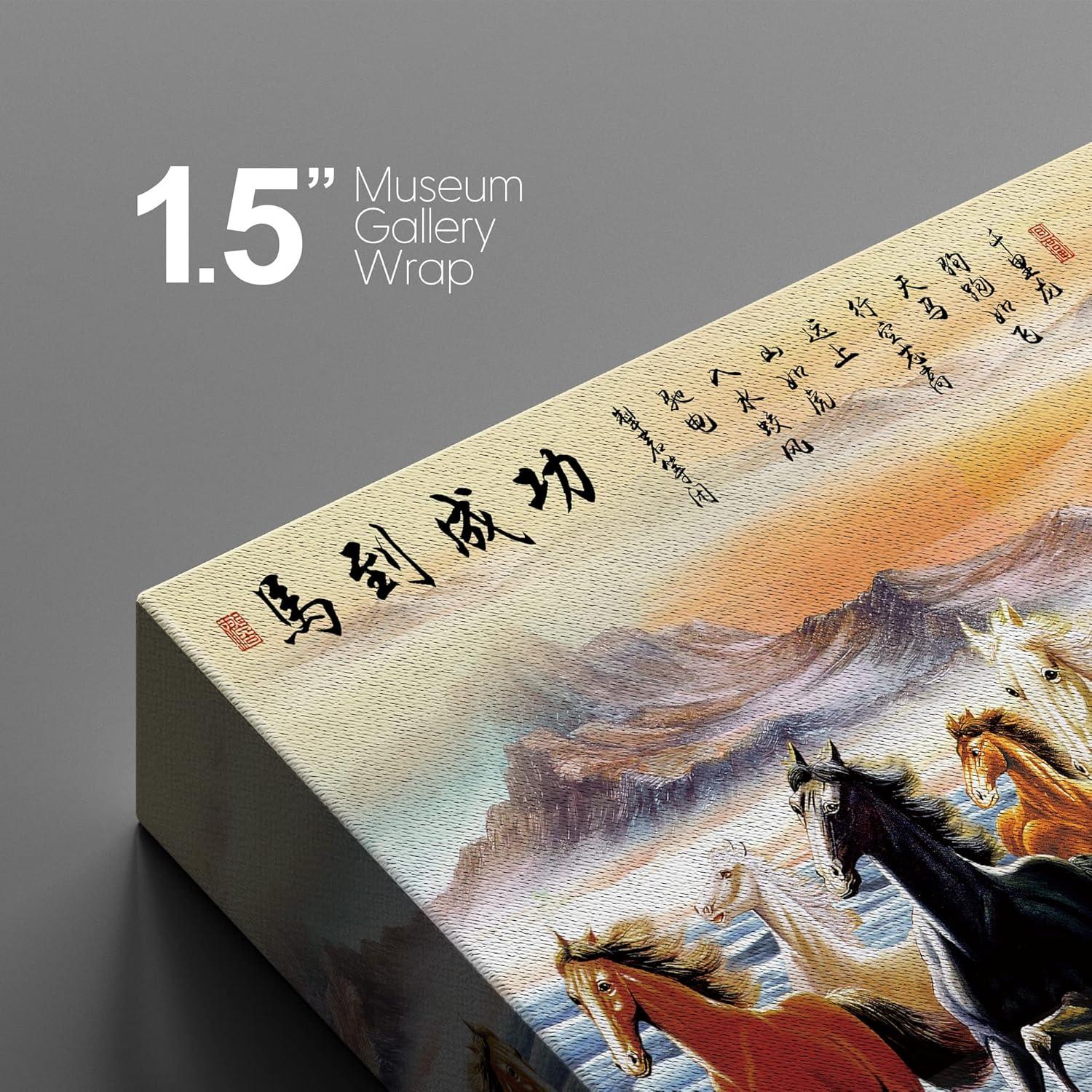 IDEA4WALL Running Horses " Galloping Horses On The Beach With Text "