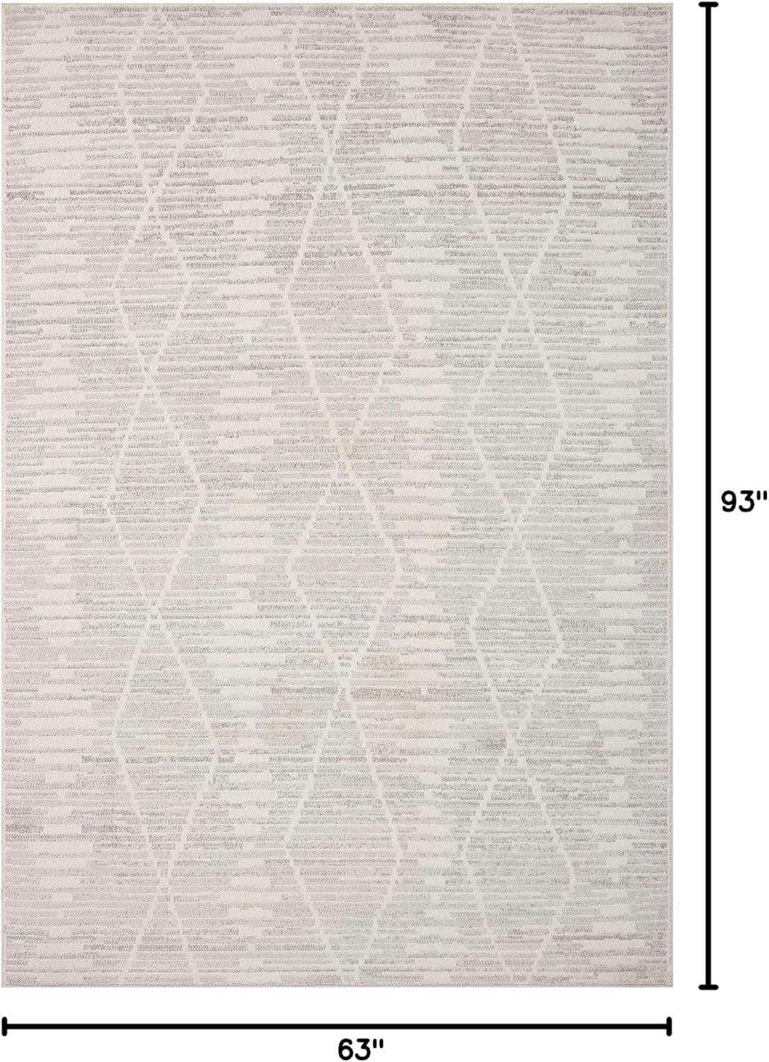 Loloi II Kamala Ivory / Silver 5'-3" x 7'-9" Area Rug