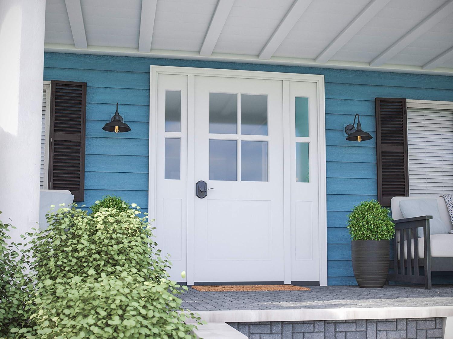 Barnes 10 in. Black Outdoor Hardwired Lantern Sconce