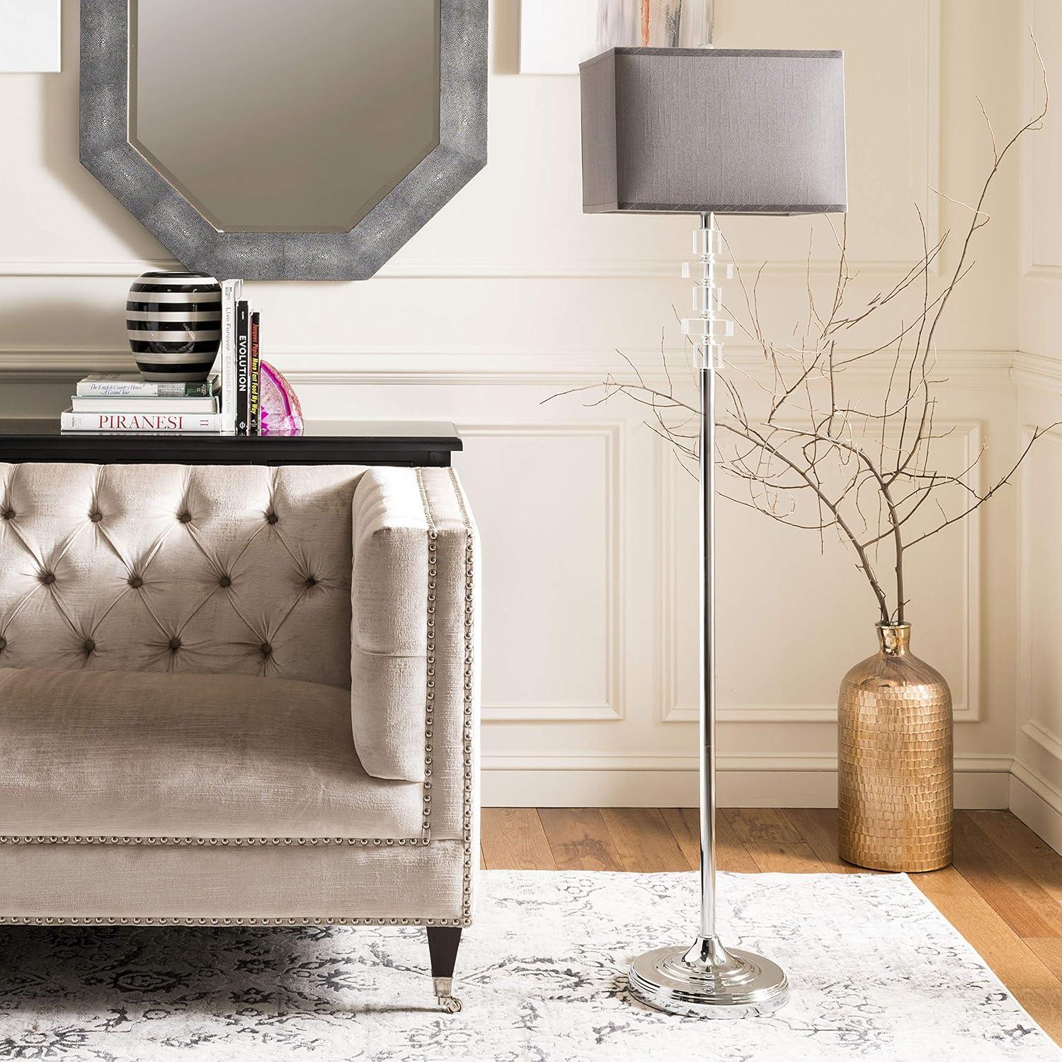 Elegant Times Square 60-inch Chrome and Crystal Floor Lamp