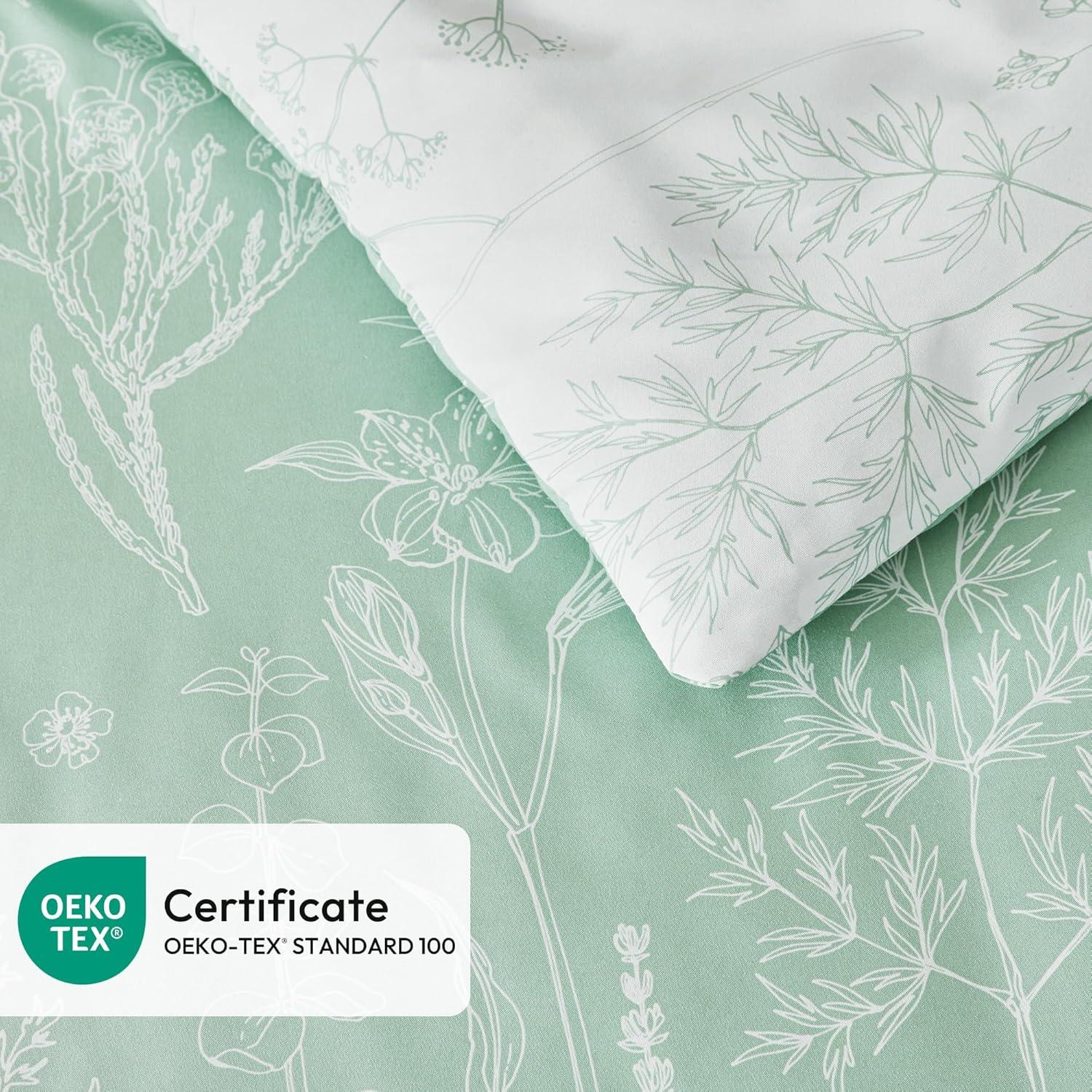 Sage Green Reversible Microfiber Queen Comforter Set