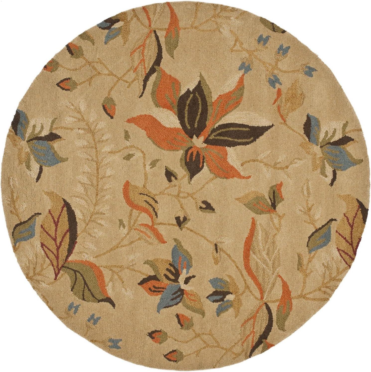 SAFAVIEH Blossom Evelyn Floral Flowers Wool Area Rug, Beige/Multi, 8' x 10'