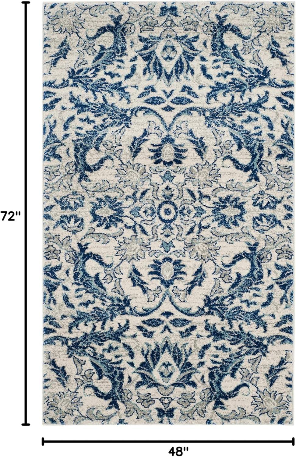 Evoke EVK238 Power Loomed Area Rug - Ivory/Gold - 4'x6' - Safavieh.