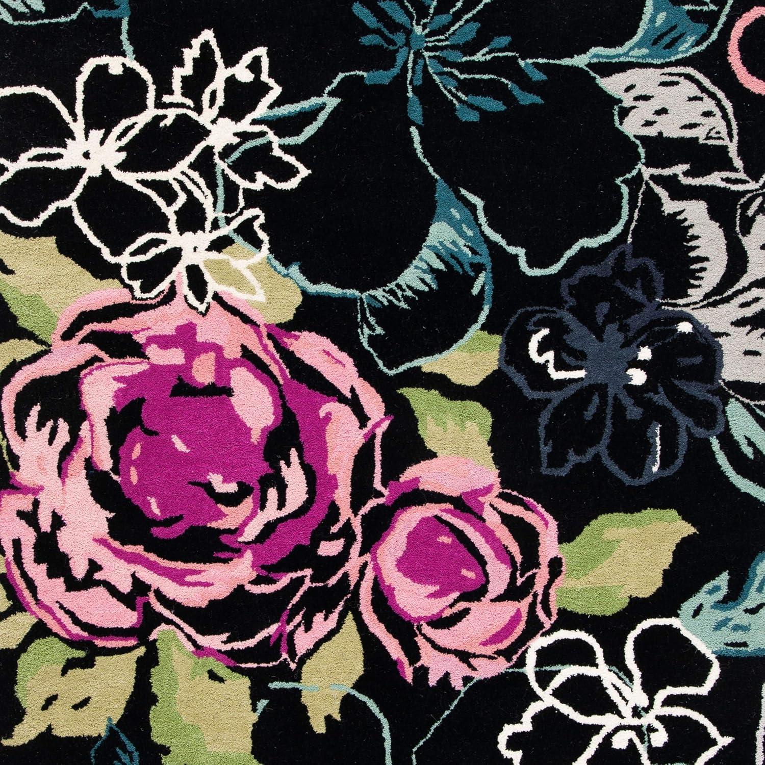 Wyndham WYD378 Hand Tufted Indoor Area Rug - Black/Multi - 7'x7' - Safavieh.