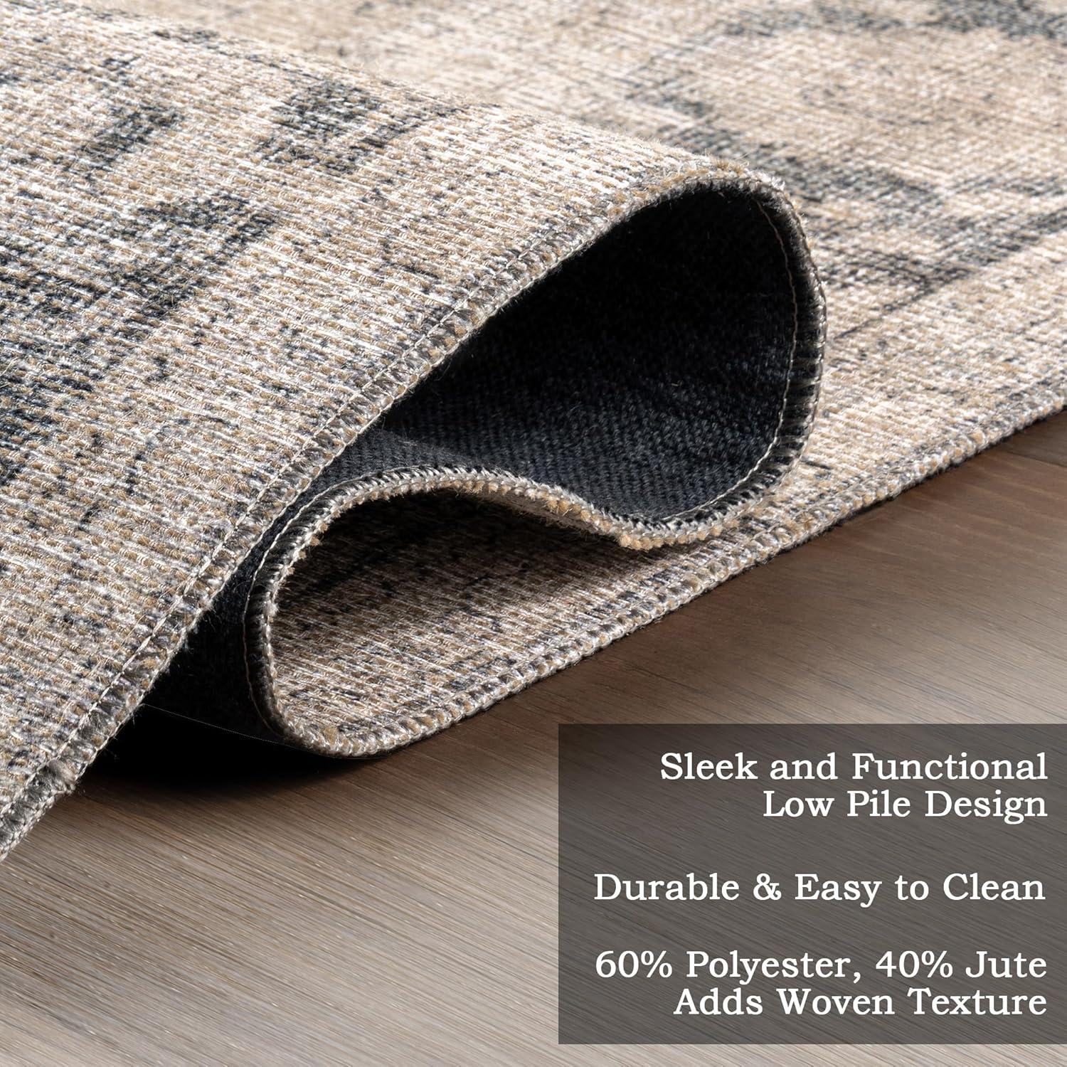 Nuloom Hillstone Collection Brinly Traditional Vintage Medallion Area Rug, 9' x 12', Light beige