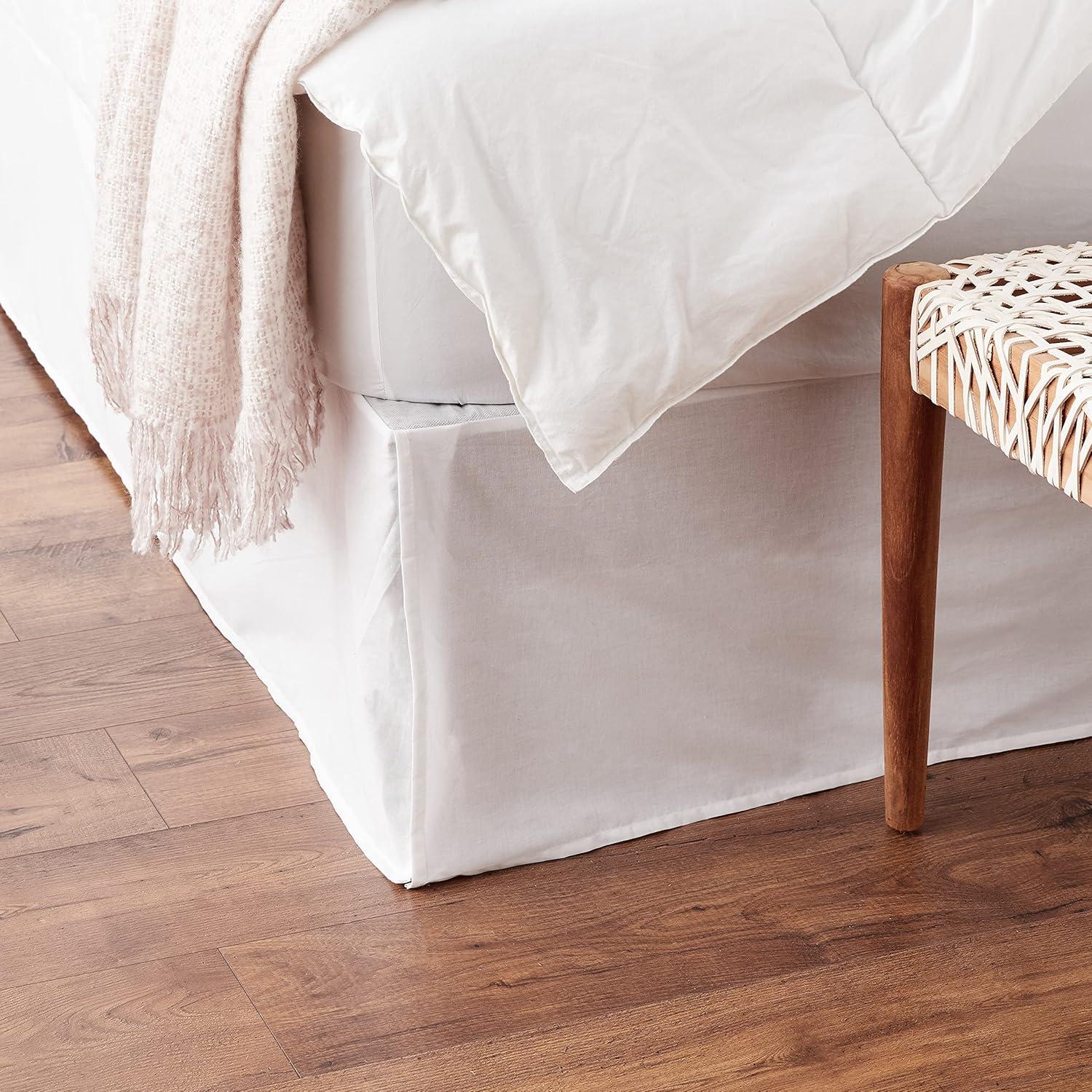 Nautica Solid Bedskirt 100% Cotton Fitted 15" Bed Skirt