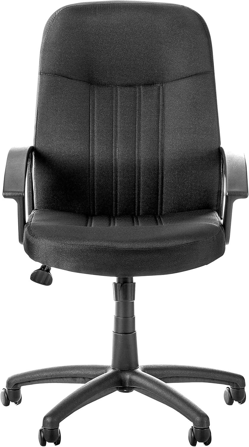 Mid Back Fabric Managers Chair Black - Boss Office Products: Ergonomic, Swivel, Adjustable Height, Metal Frame