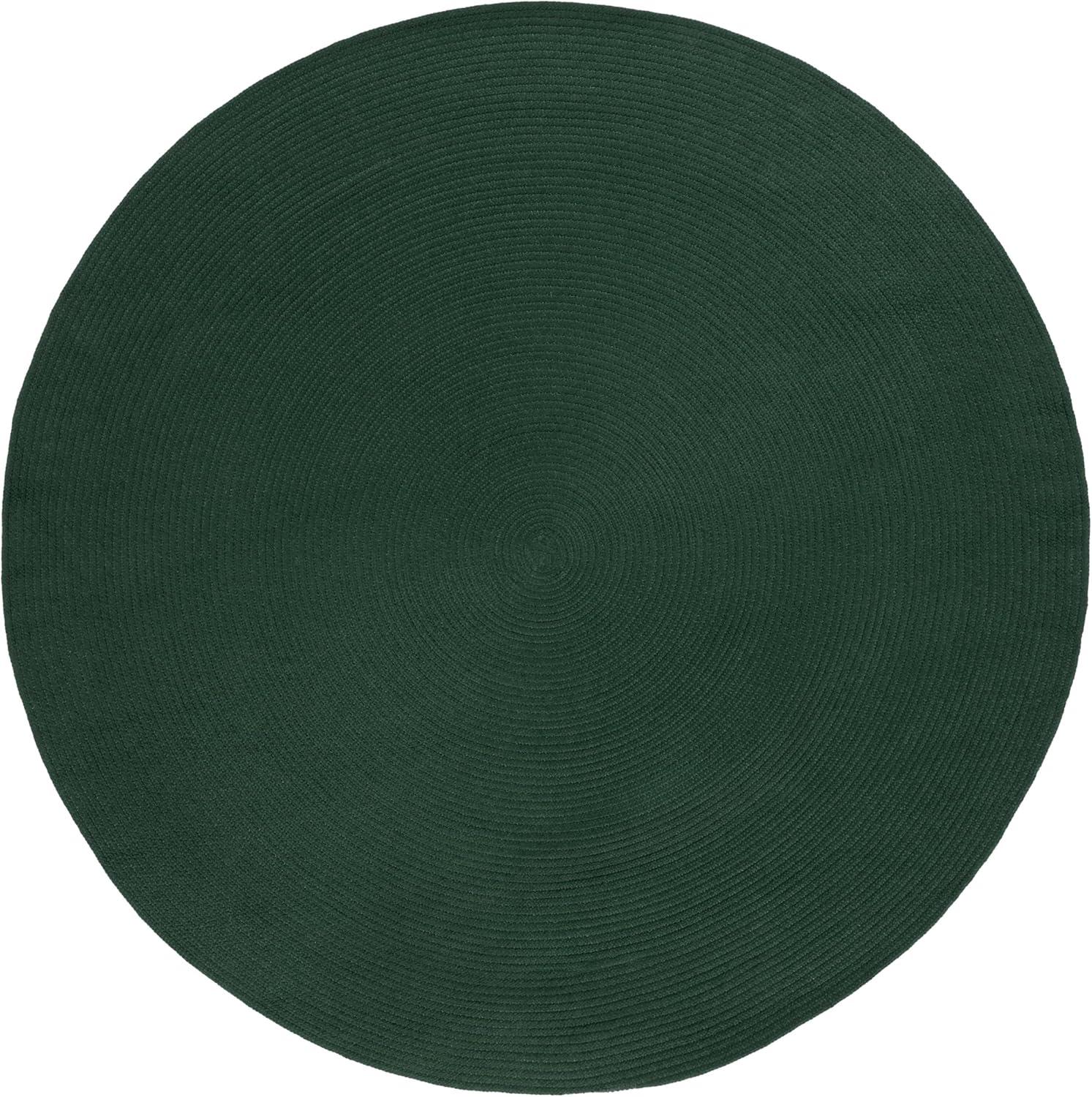 Braided BRD402 Hand Woven Area Rug - Dark Green - 5' round - Safavieh.
