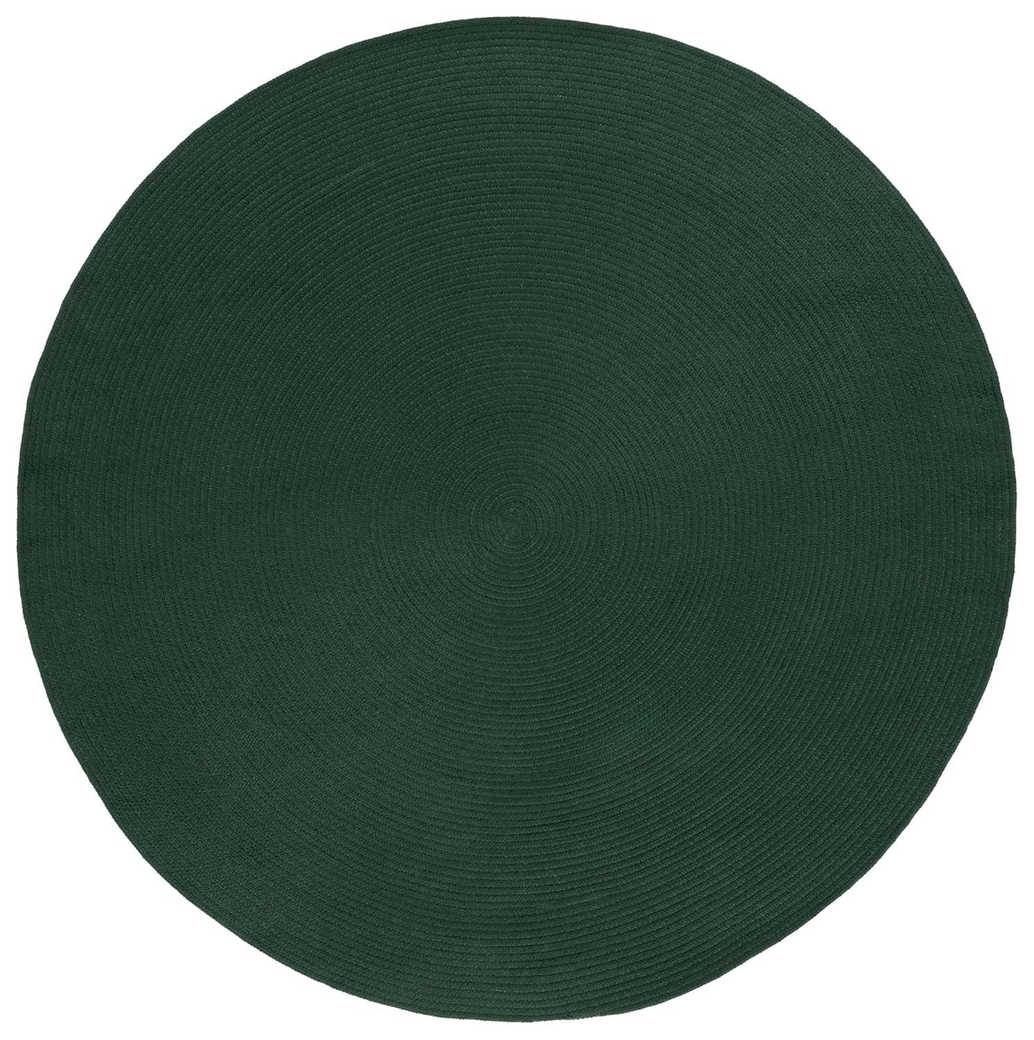 Braided BRD402 Hand Woven Area Rug - Dark Green - 5' round - Safavieh.