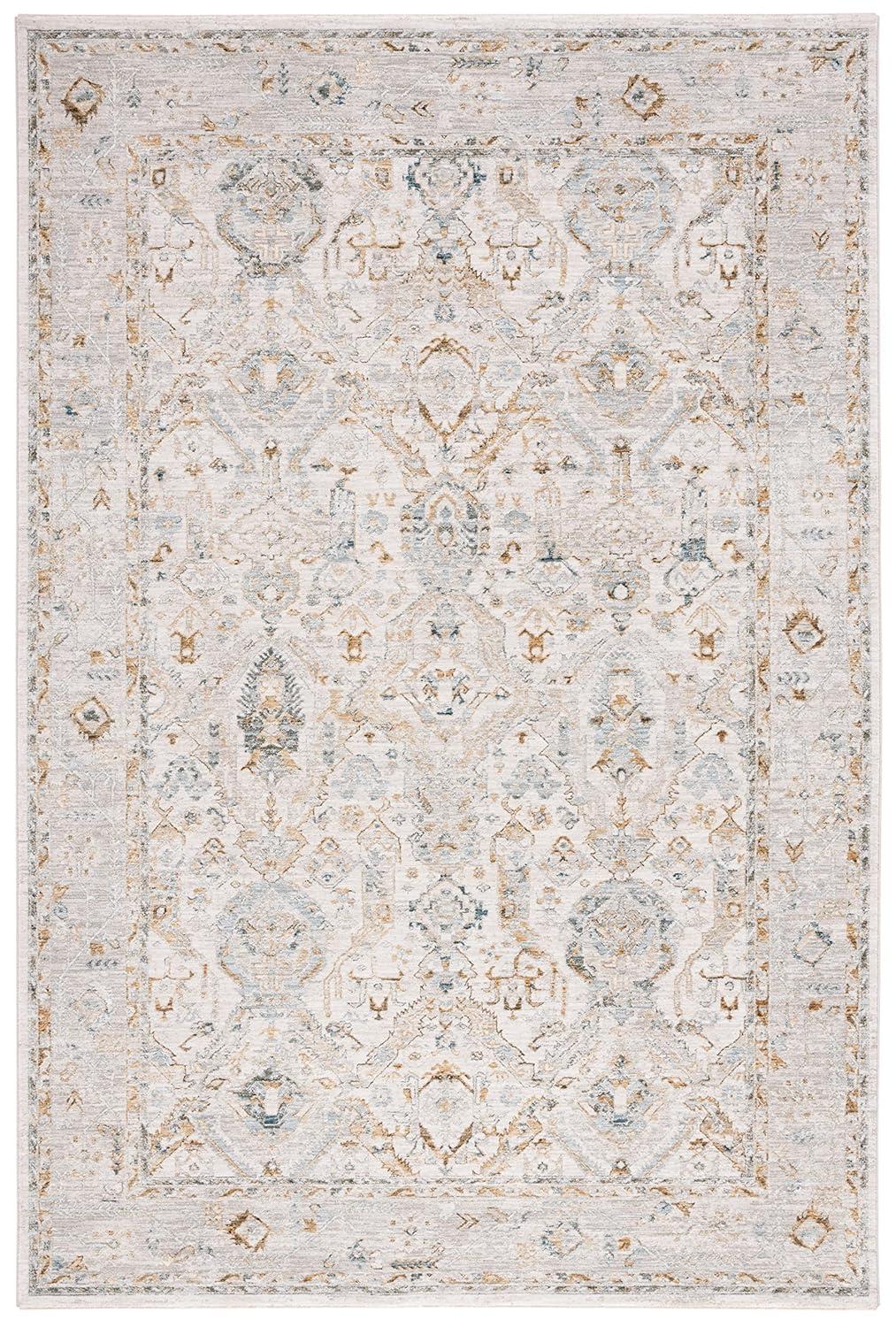 SAFAVIEH Hamilton Leo Oriental Polyester Area Rug, Grey/Blue, 9' x 12'