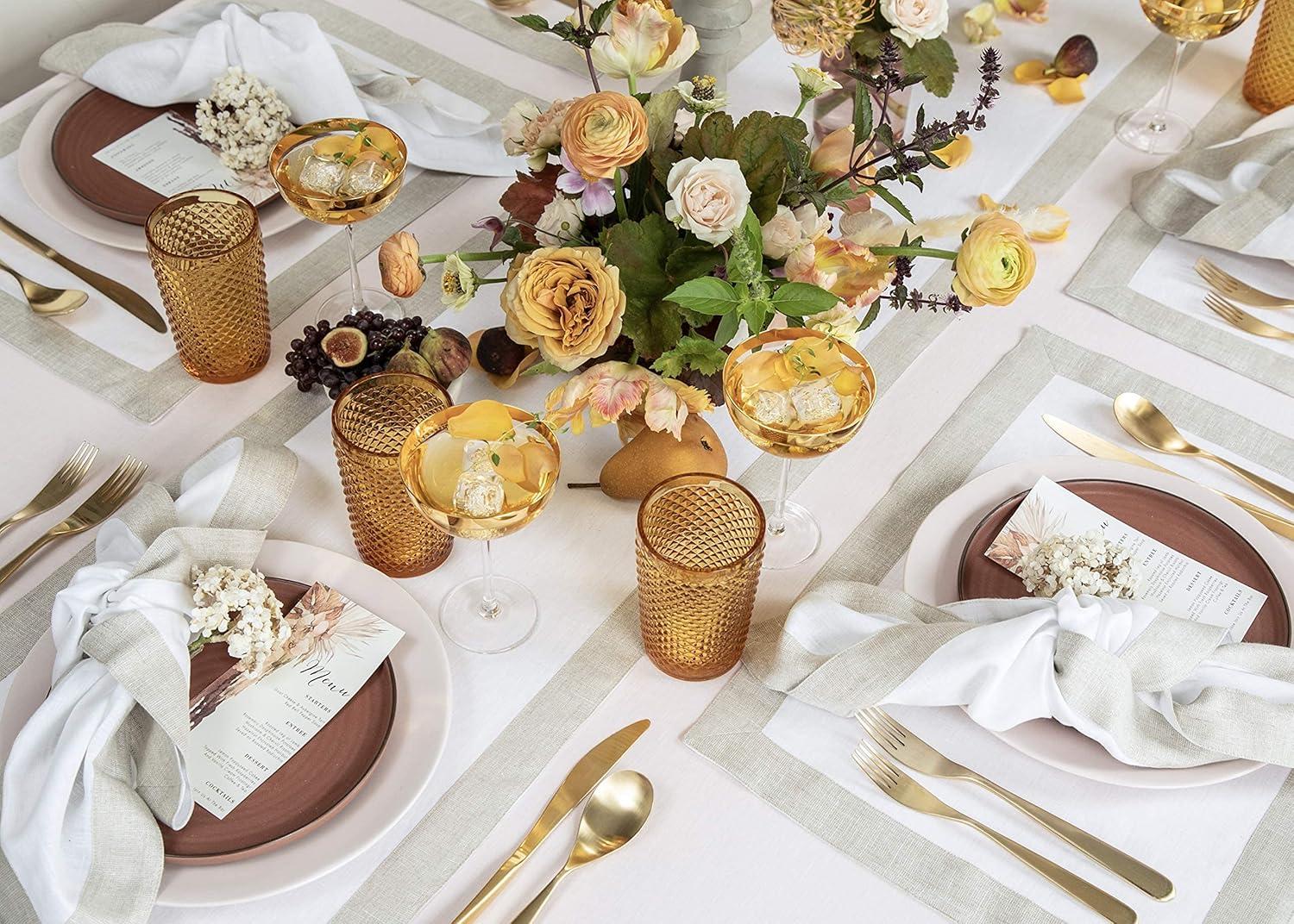 Solino Home Festive Edge Linen Table Runner