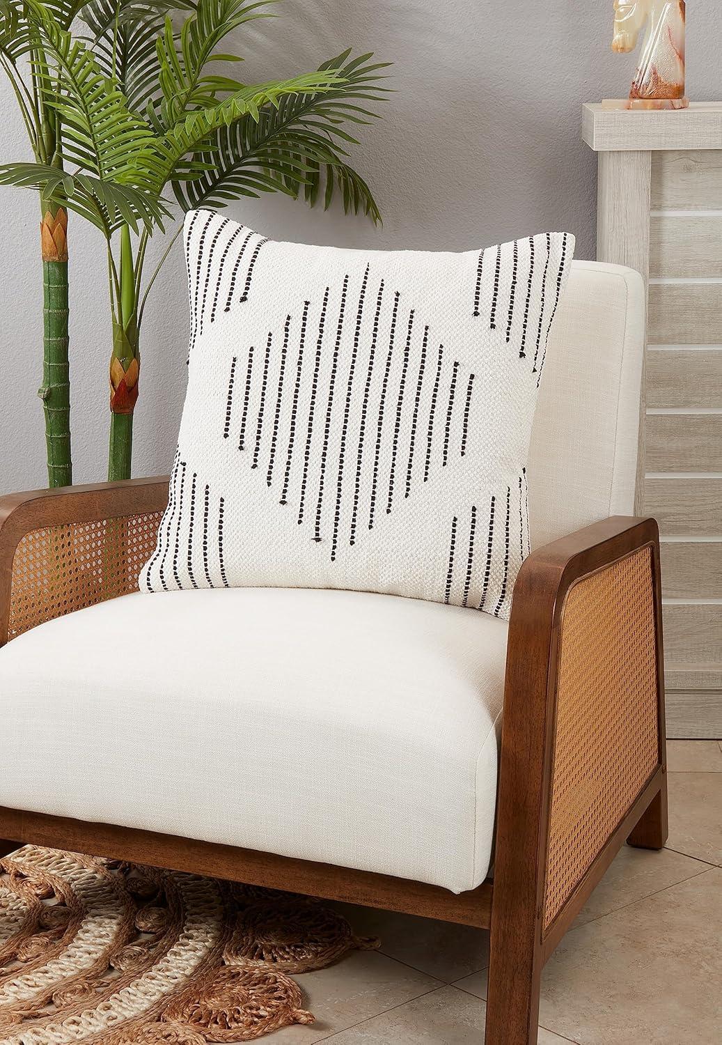 Indi Collection Geometric Cotton Pillow Cover