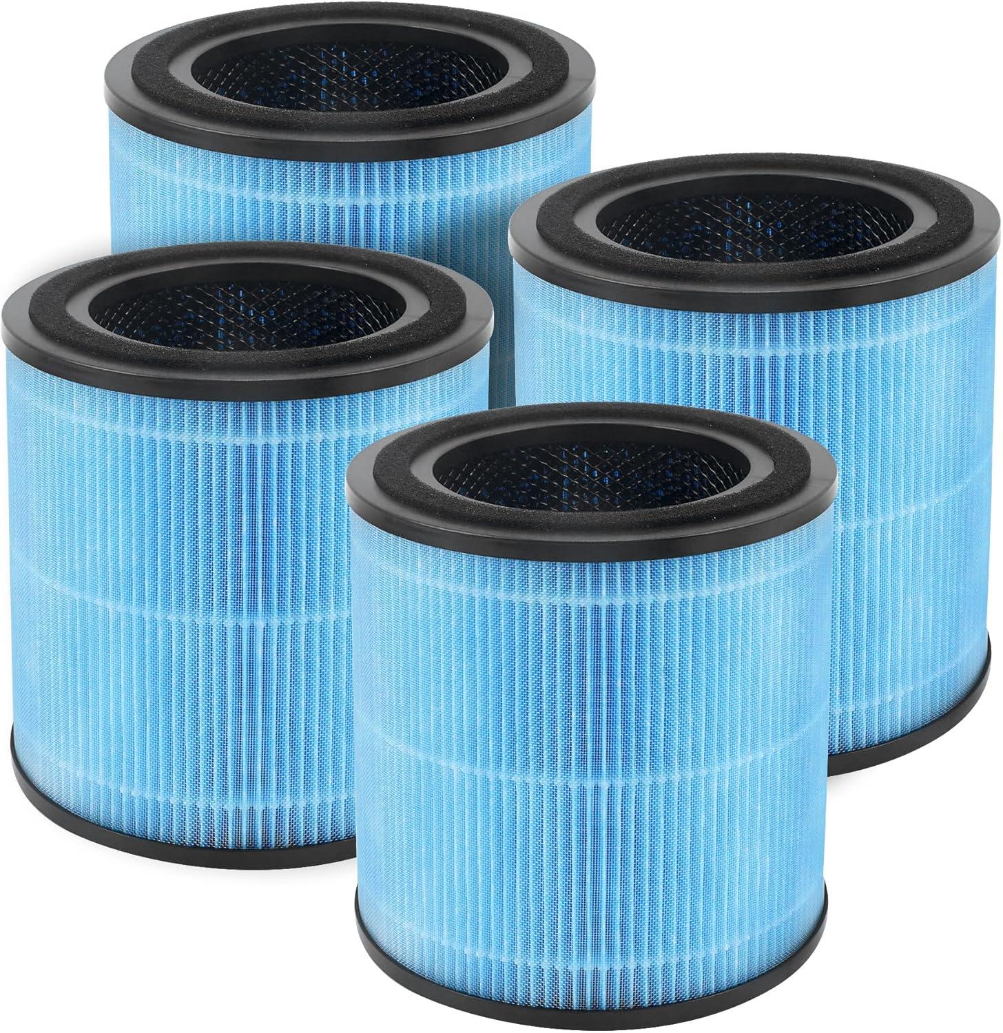 High-Efficiency Blue Air Purifier Replacement Filters, 4-Pack