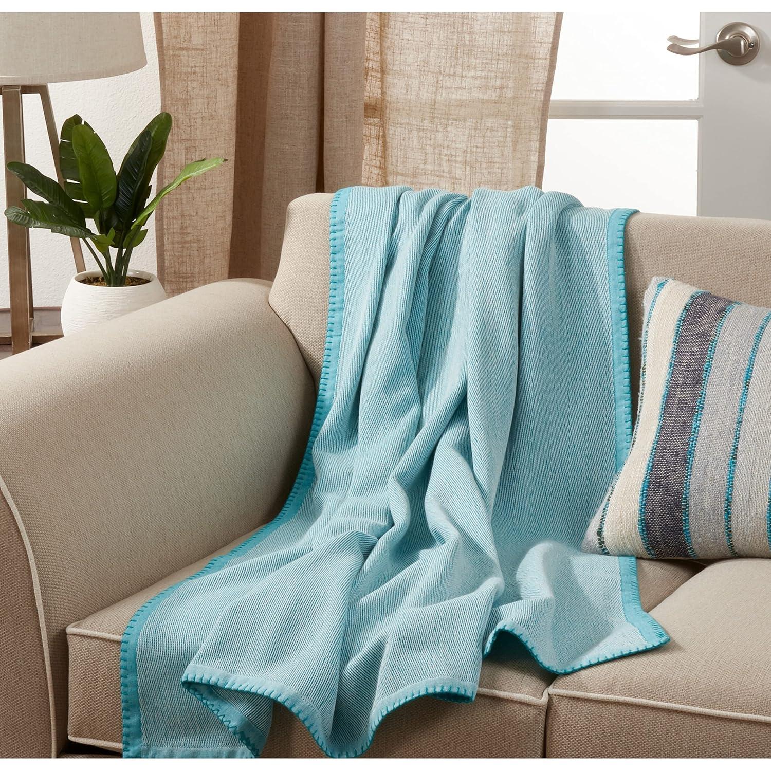 SARO LIFESTYLE Whipstitch Design Throw