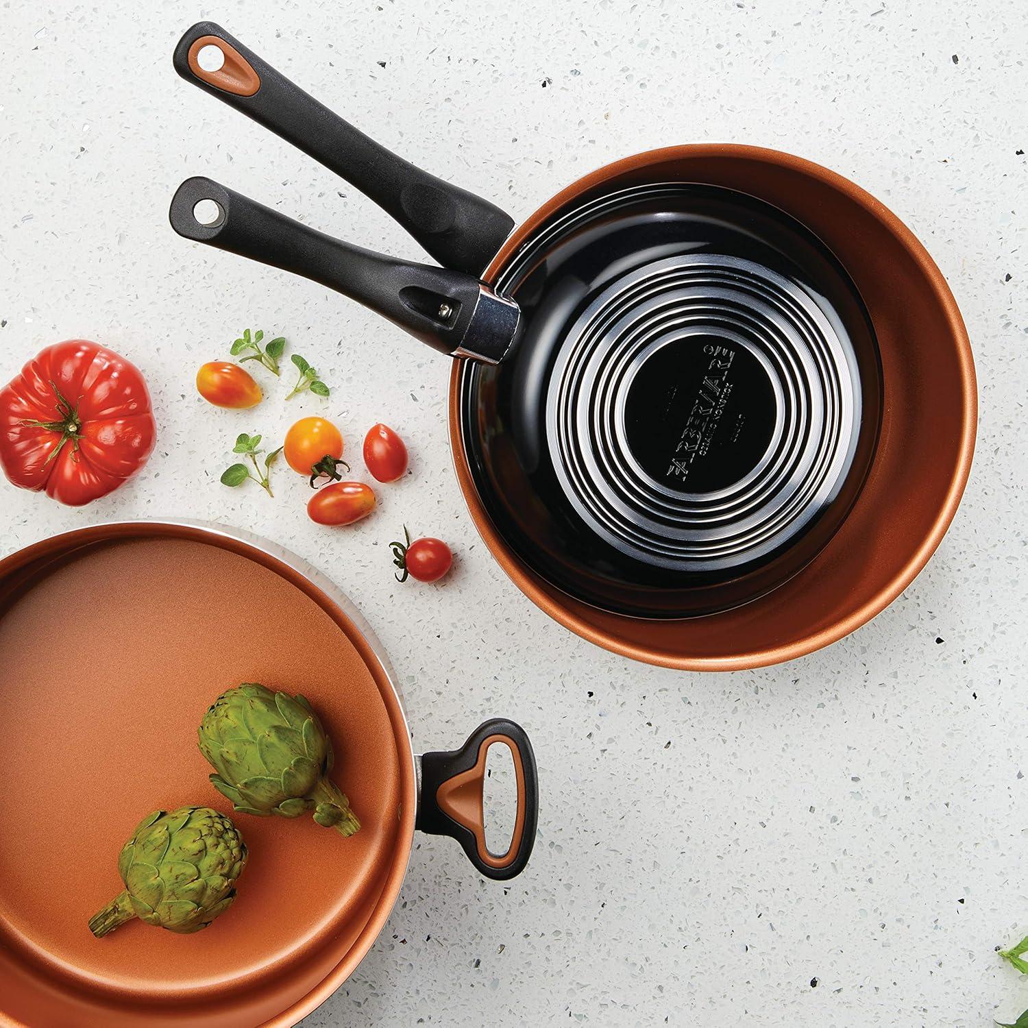 Farberware 4-Quart Black Copper Ceramic Nonstick Saute Pan with Lid