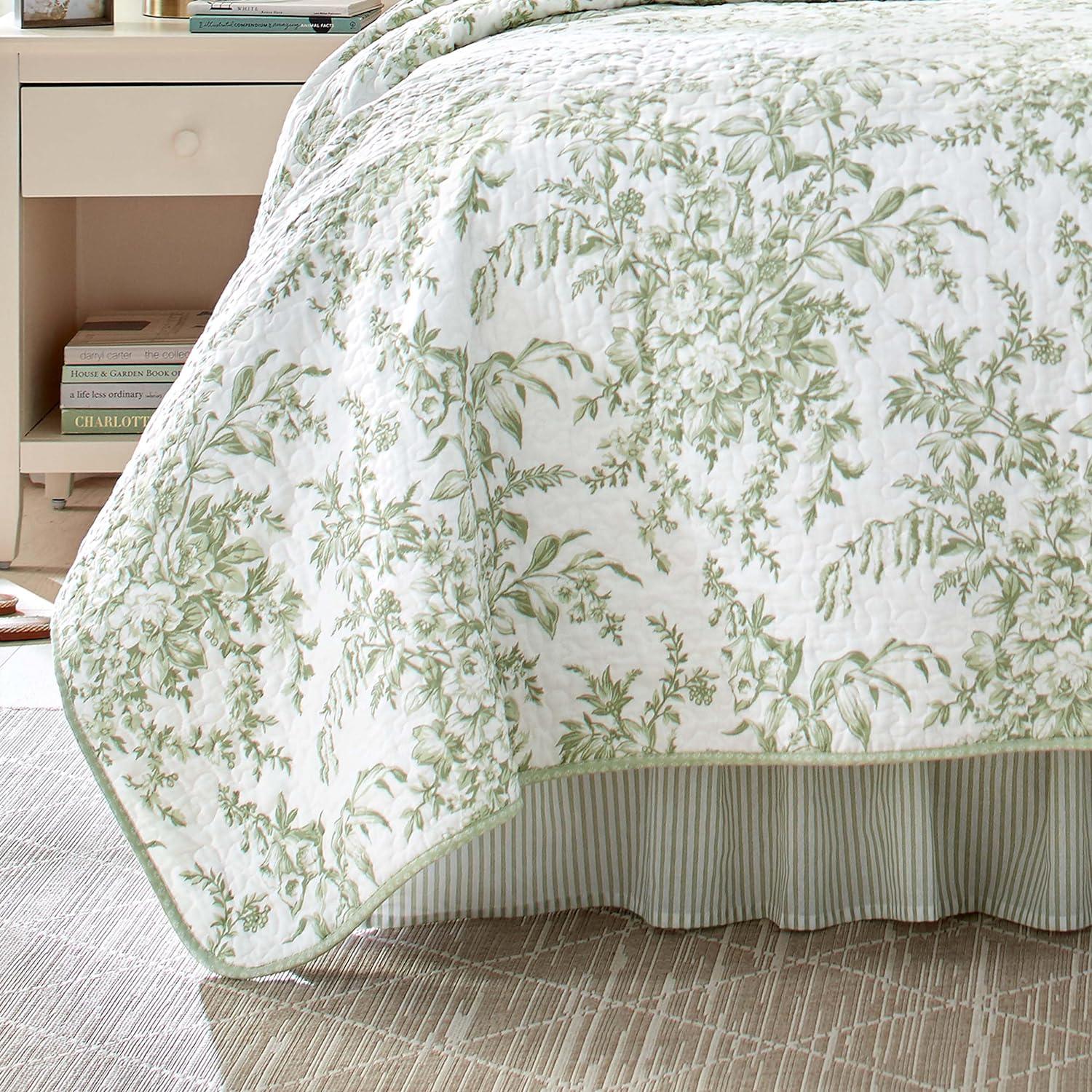 Laura Ashley Bedford Cotton Reversible Quilt Set