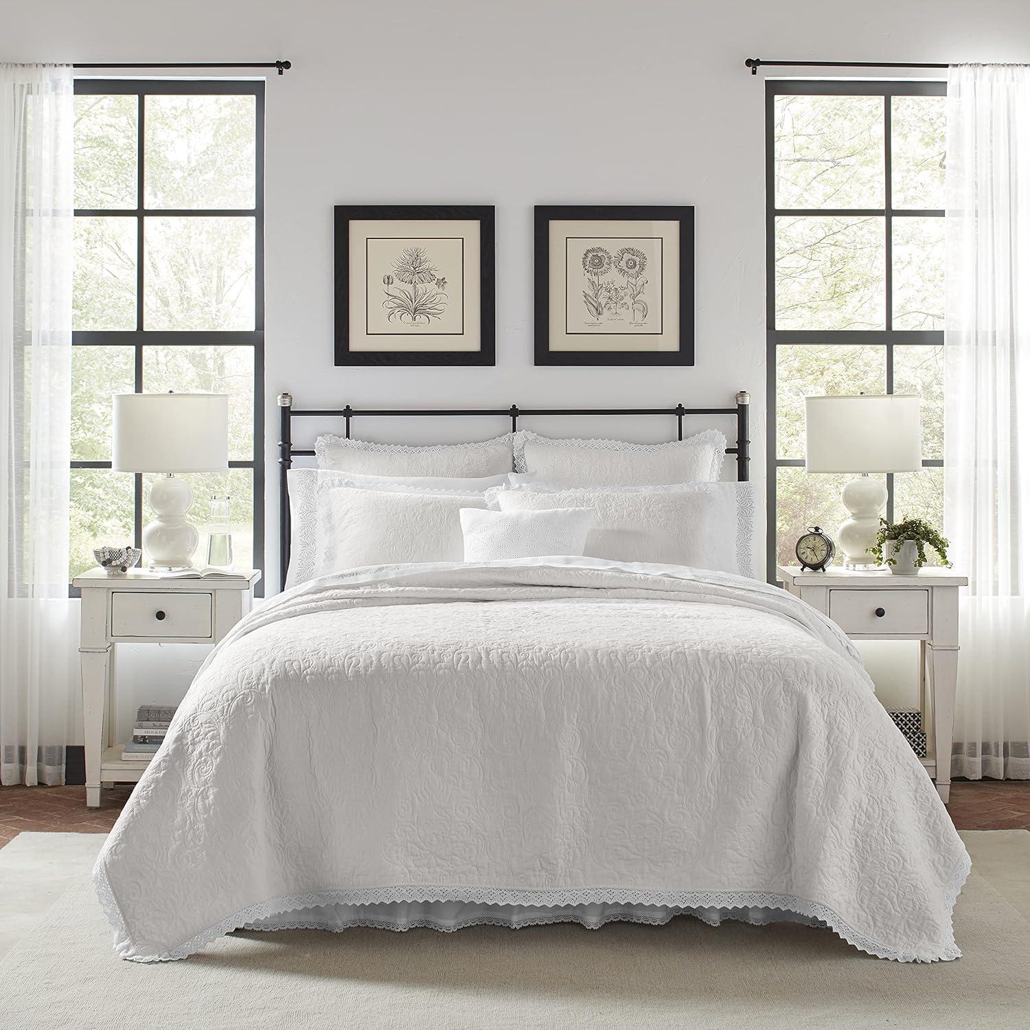 Laura Ashley Laura Ashley Heirloom Crochet Cotton Reversible Quilt Set