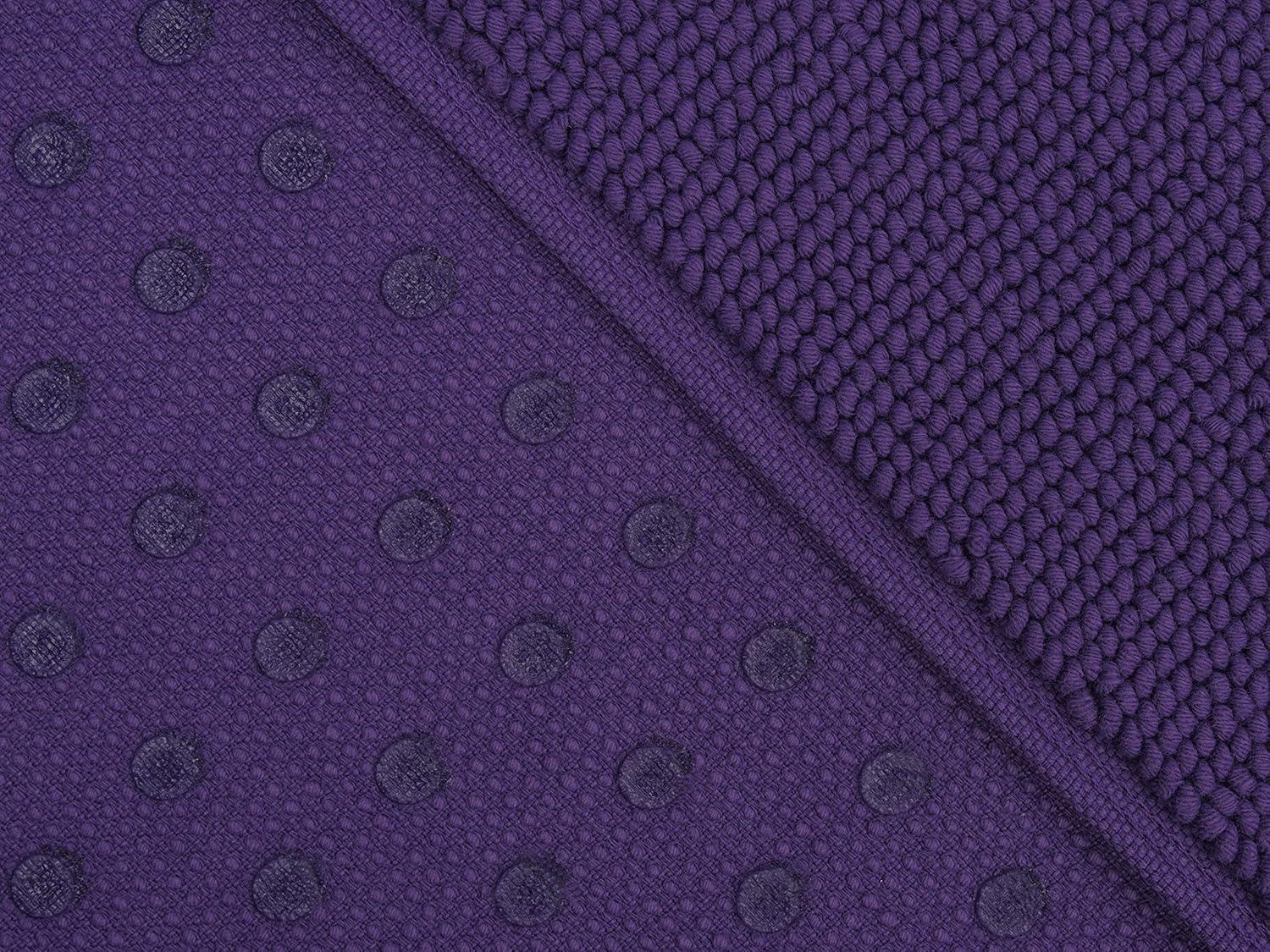 American Soft Linen 100% Cotton Bath Mat Rugs, 20x34 inches Slip Resistant Bottom Base Bath Mats for Bathroom, Purple
