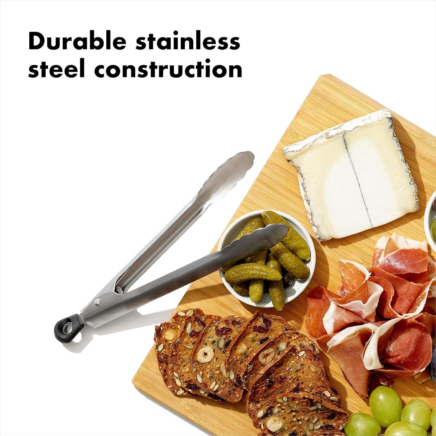 Compact Stainless Steel Mini Serving Tongs