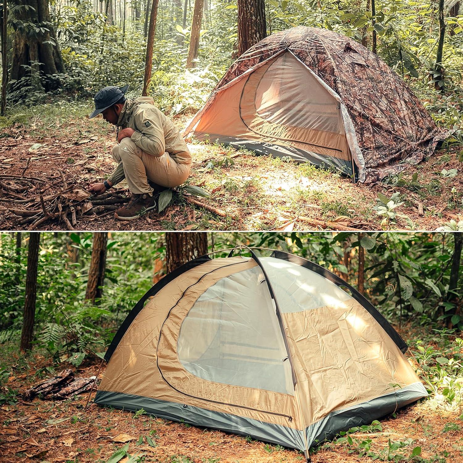 LIFETIME FLOORING LLC Ultralight 2 Person Backpacking Tent 4 Season Waterproof Camping Tent Double Layer Cold Weather Easy Set Up Tents For Family Camp, Hiking, Hunting Outdoor Mountaineering Travel