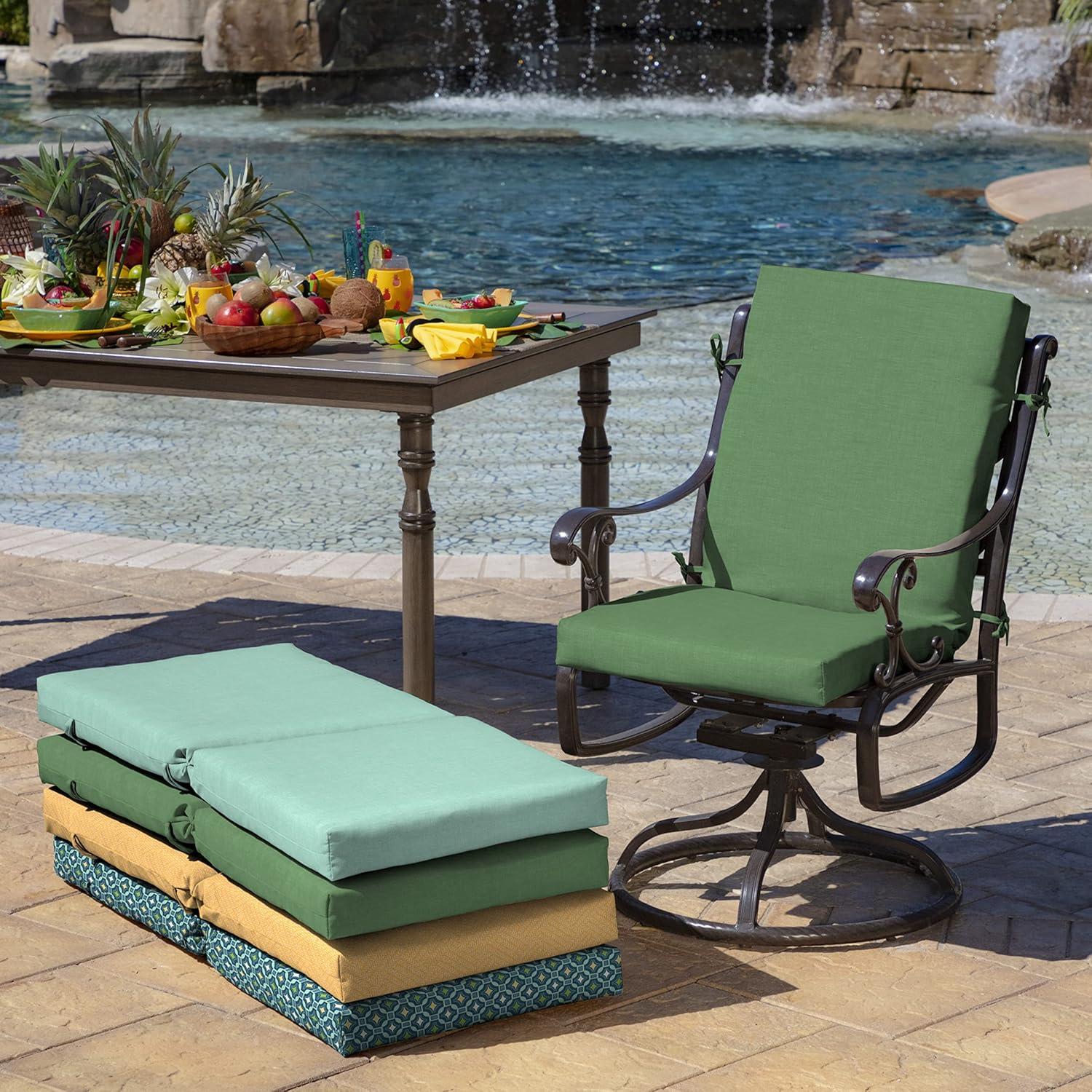 Moss Green Leala Outdoor Dining Chair Cushion 16.5" x 18"