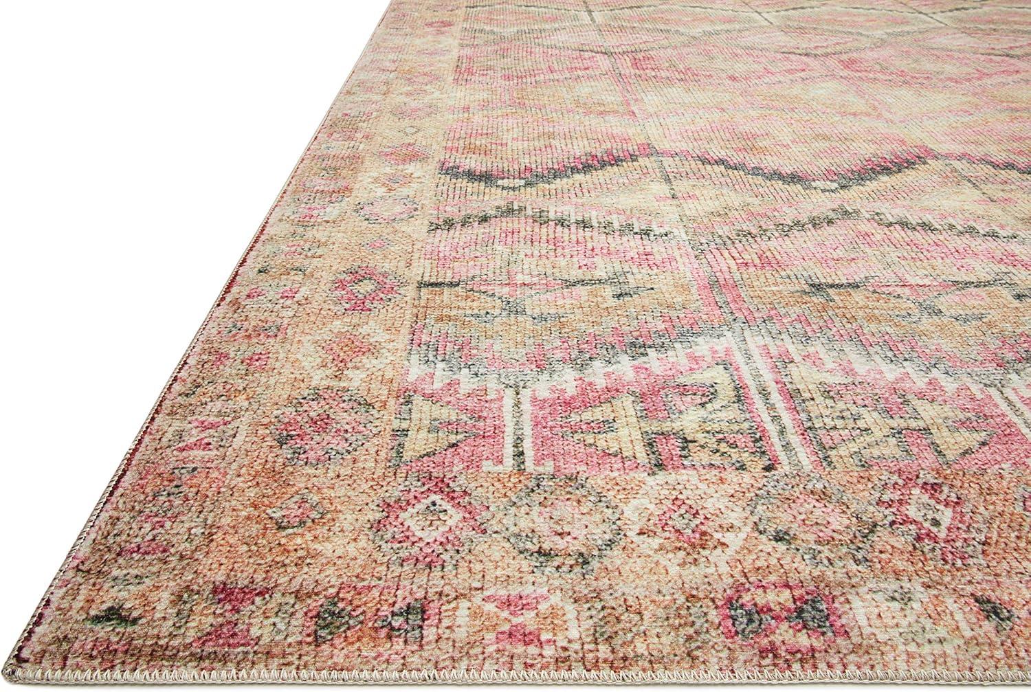 Layla Pink and Lagoon Rectangular Polyester Accent Rug