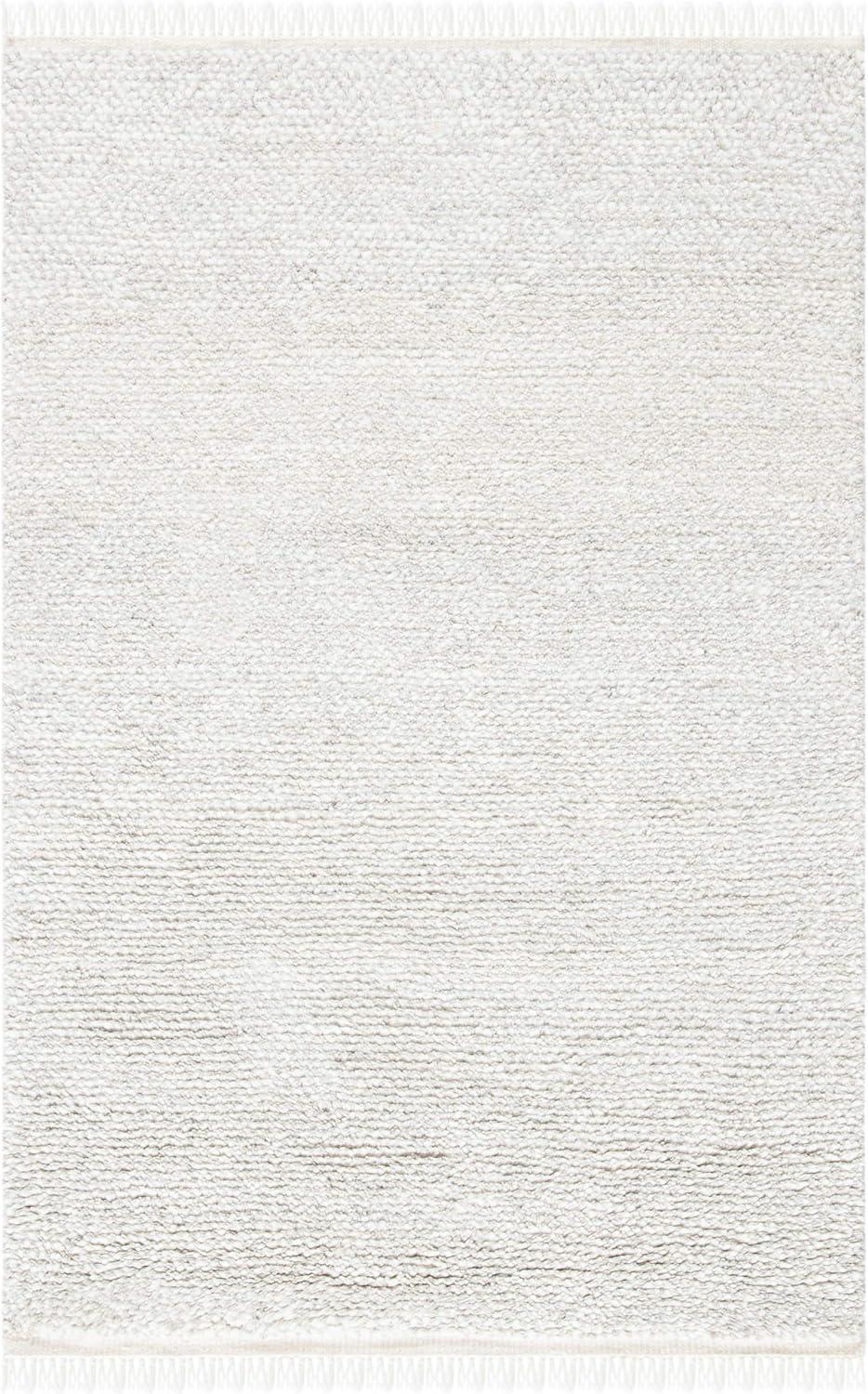 SAFAVIEH Casablanca Claud Solid Wool Shag Area Rug, Beige, 4' x 6'