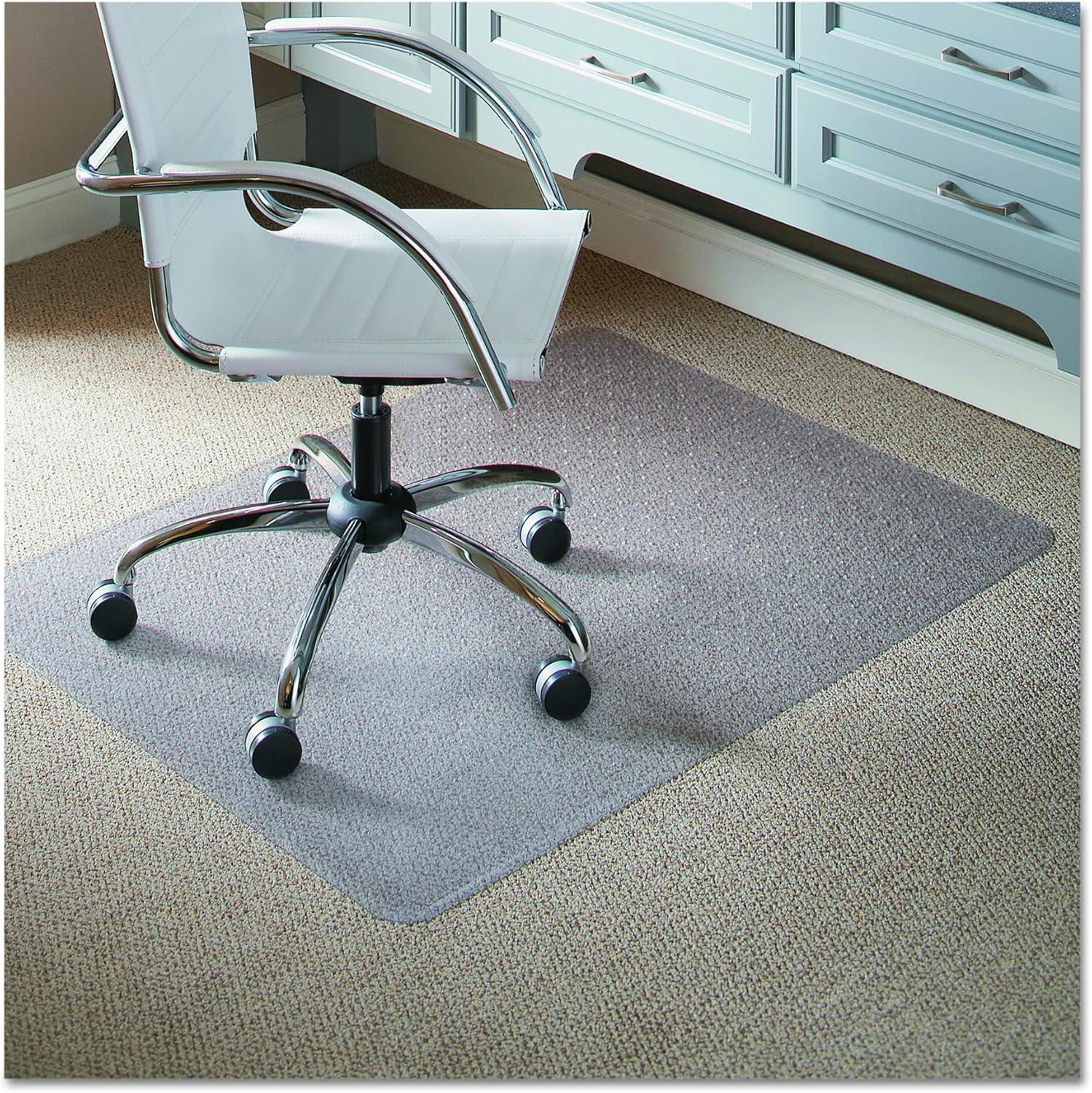 Clear Rectangular Vinyl Chair Mat with AnchorBar Cleats