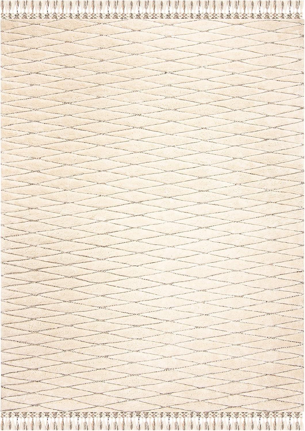 Ivory Hand-Tufted Shag Wool 8' x 10' Area Rug