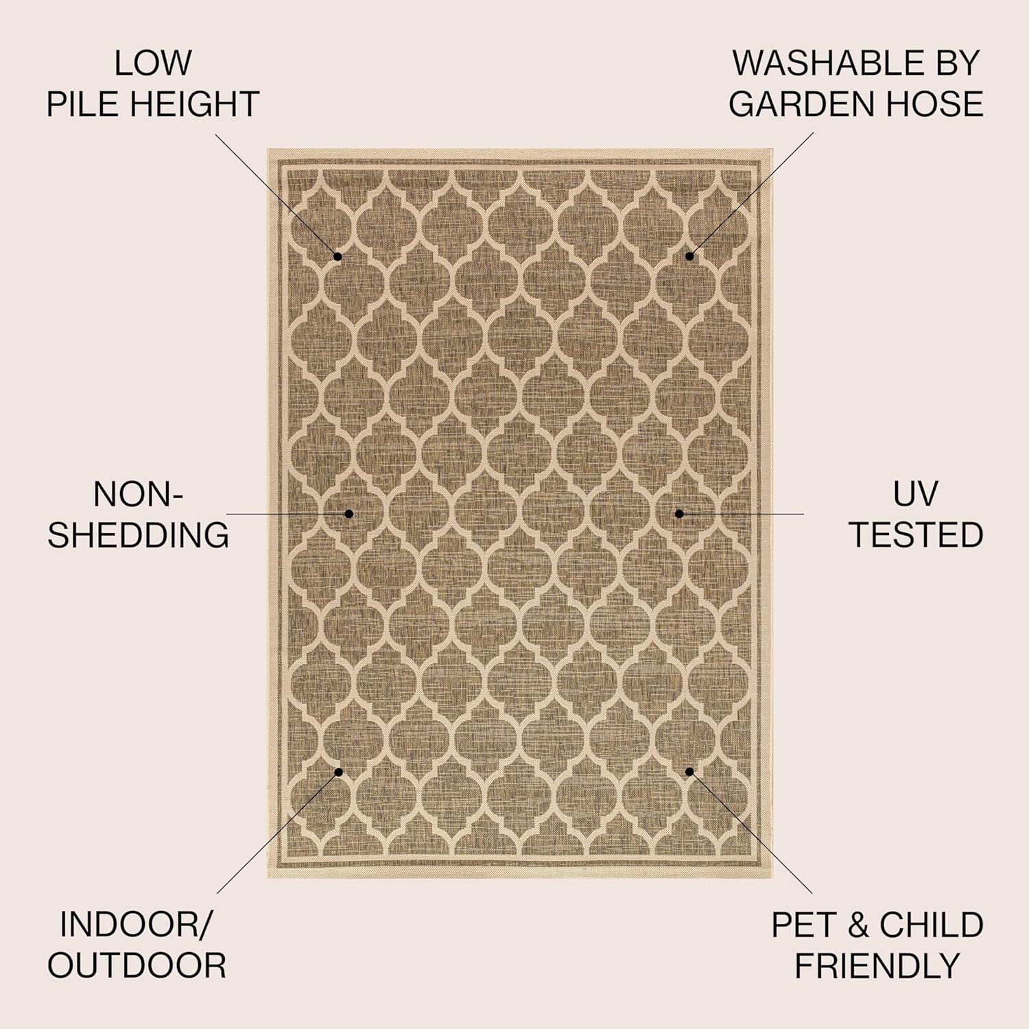 Trebol Moroccan Trellis Textured Weave Indoor/Outdoor Area Rug - JONATHAN Y