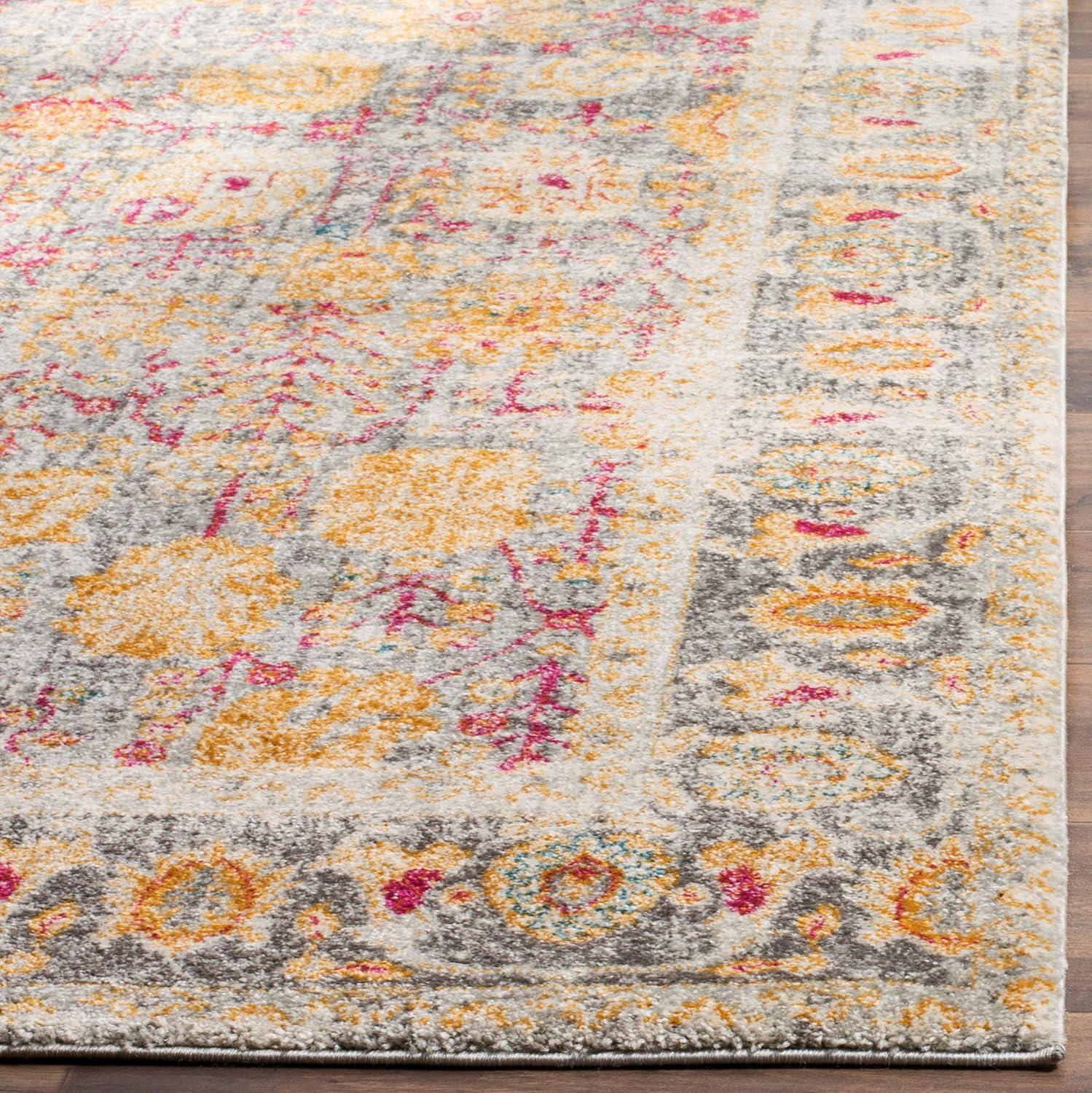 Boho Chic Multicolor Synthetic 4' x 6' Easy Care Area Rug