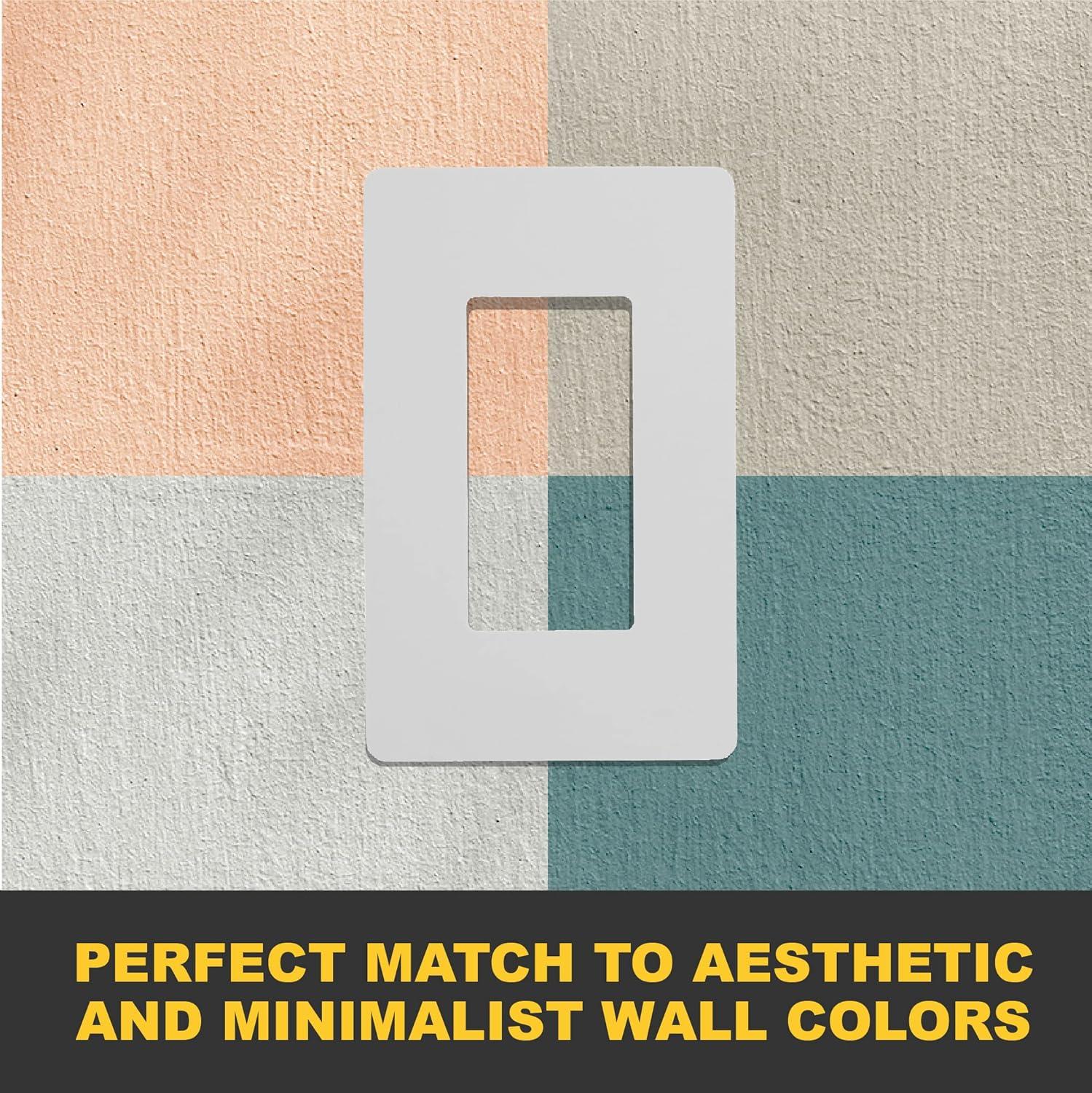 White Smooth 1-Gang Screwless Wall Plate Set