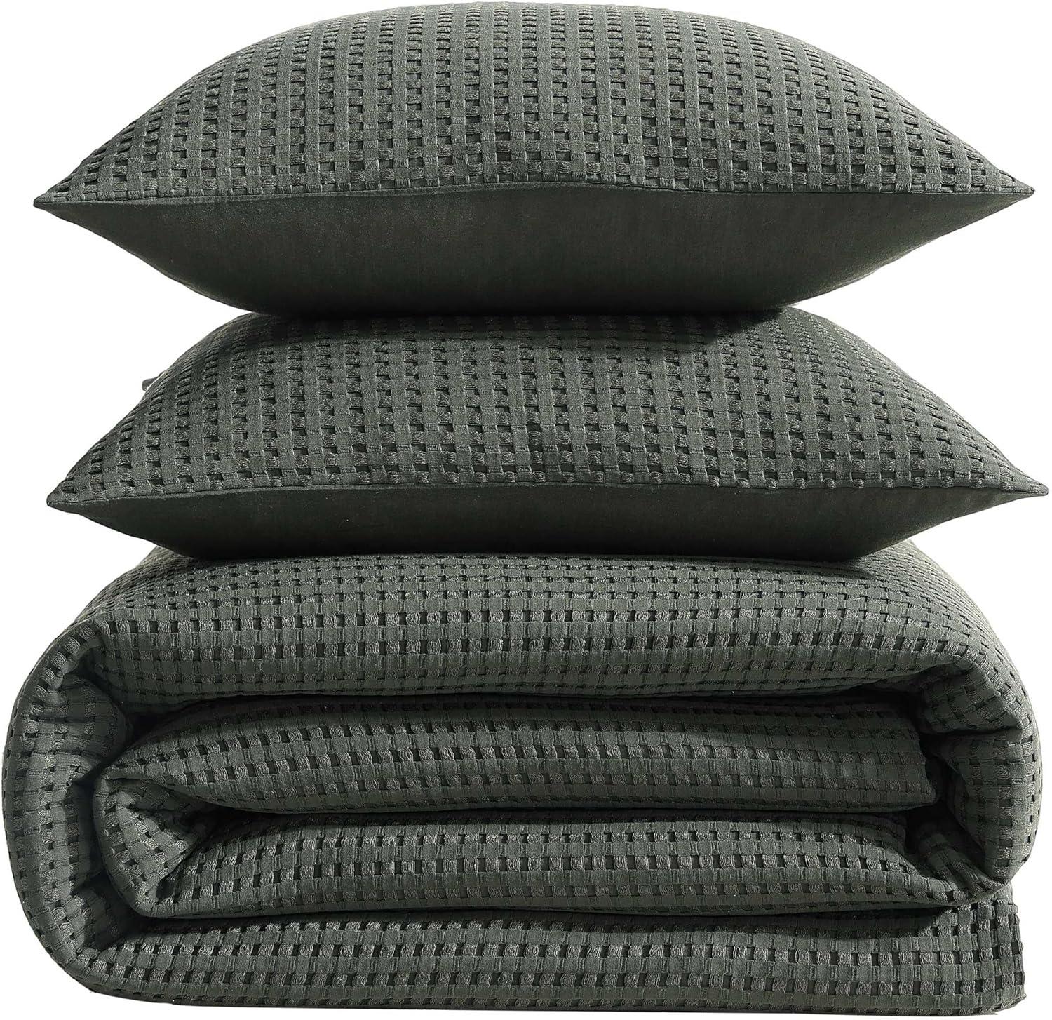 Kenneth Cole Solid Waffle Reversible Comforter Set
