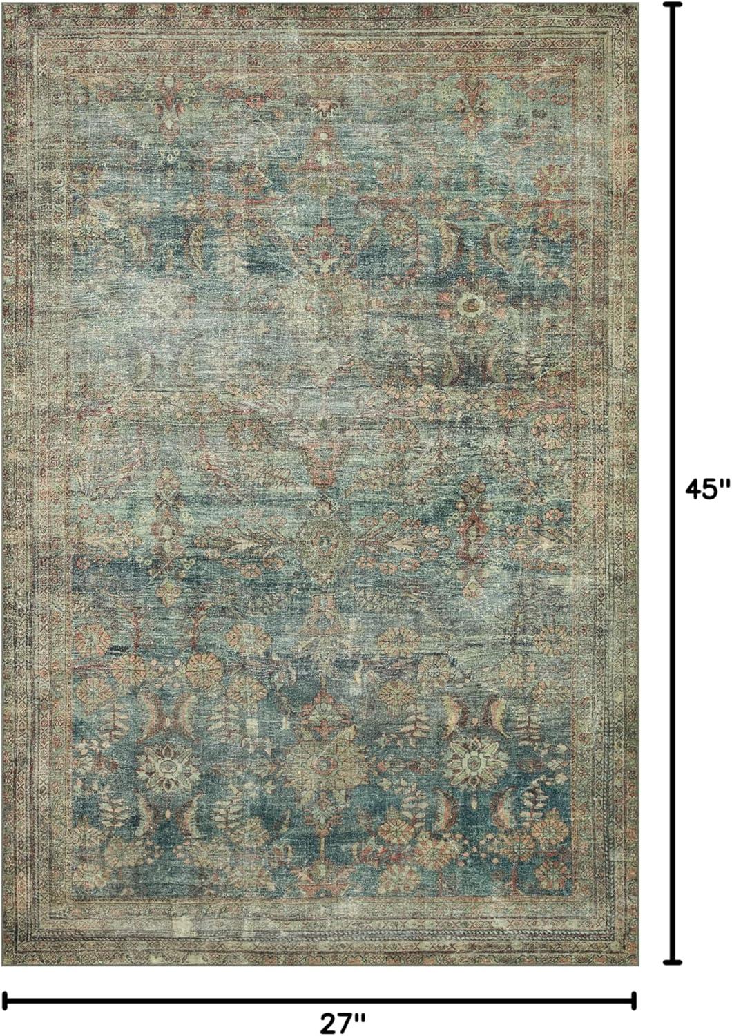 Magnolia Home By Joanna Gaines X Loloi Banks Machine Washable Ocean / Spice Area Rug