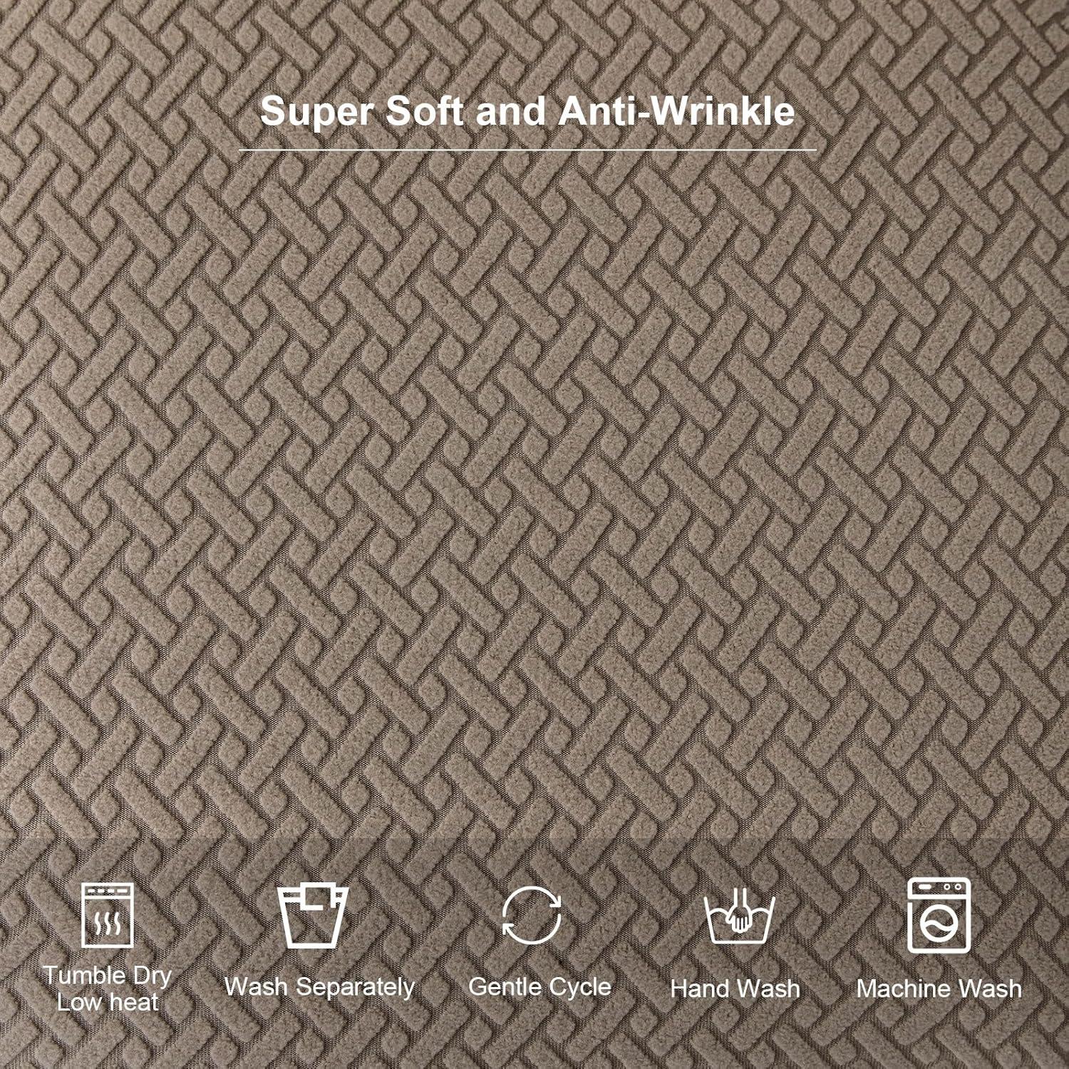 Genina Seat Covers for Dining Room Chair Seat Slipcovers Kitchen Chair Covers(Set of 4,Taupe)