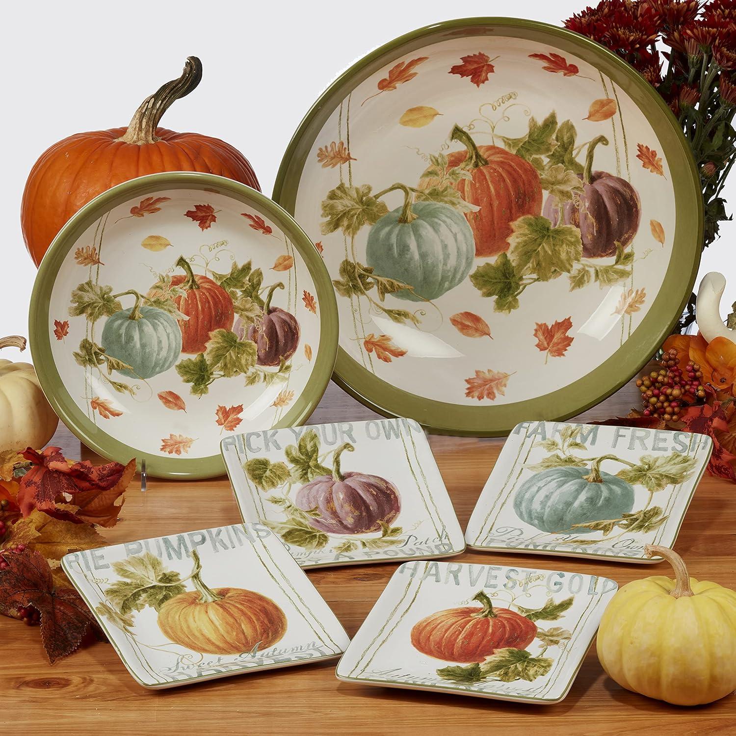 Certified International Autumn Harvest Set Of 4 Dessert Plate