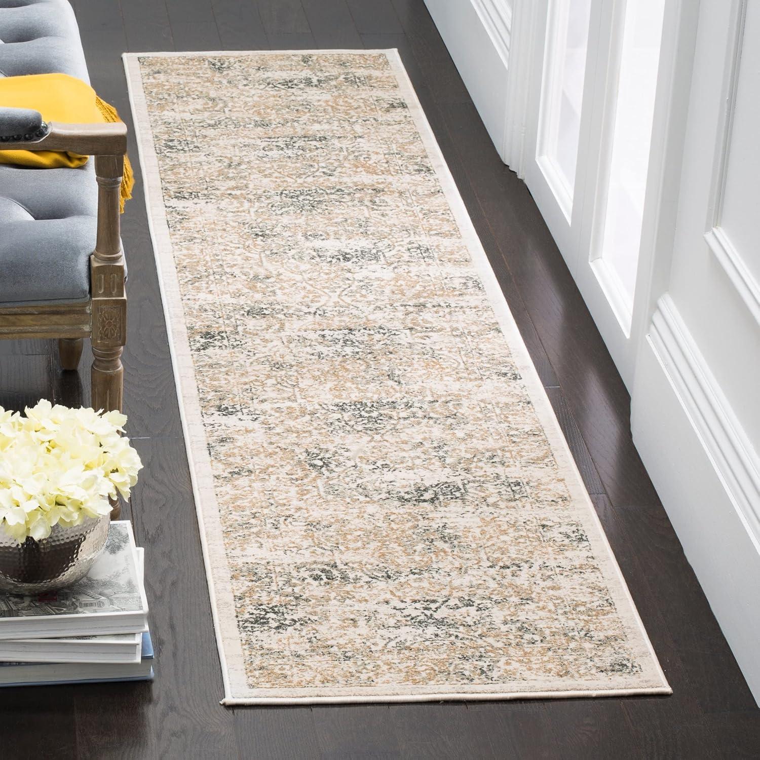 Princeton PRN711 Power Loomed Indoor Runner Rug - 2'x10' - Grey/Beige - Safavieh