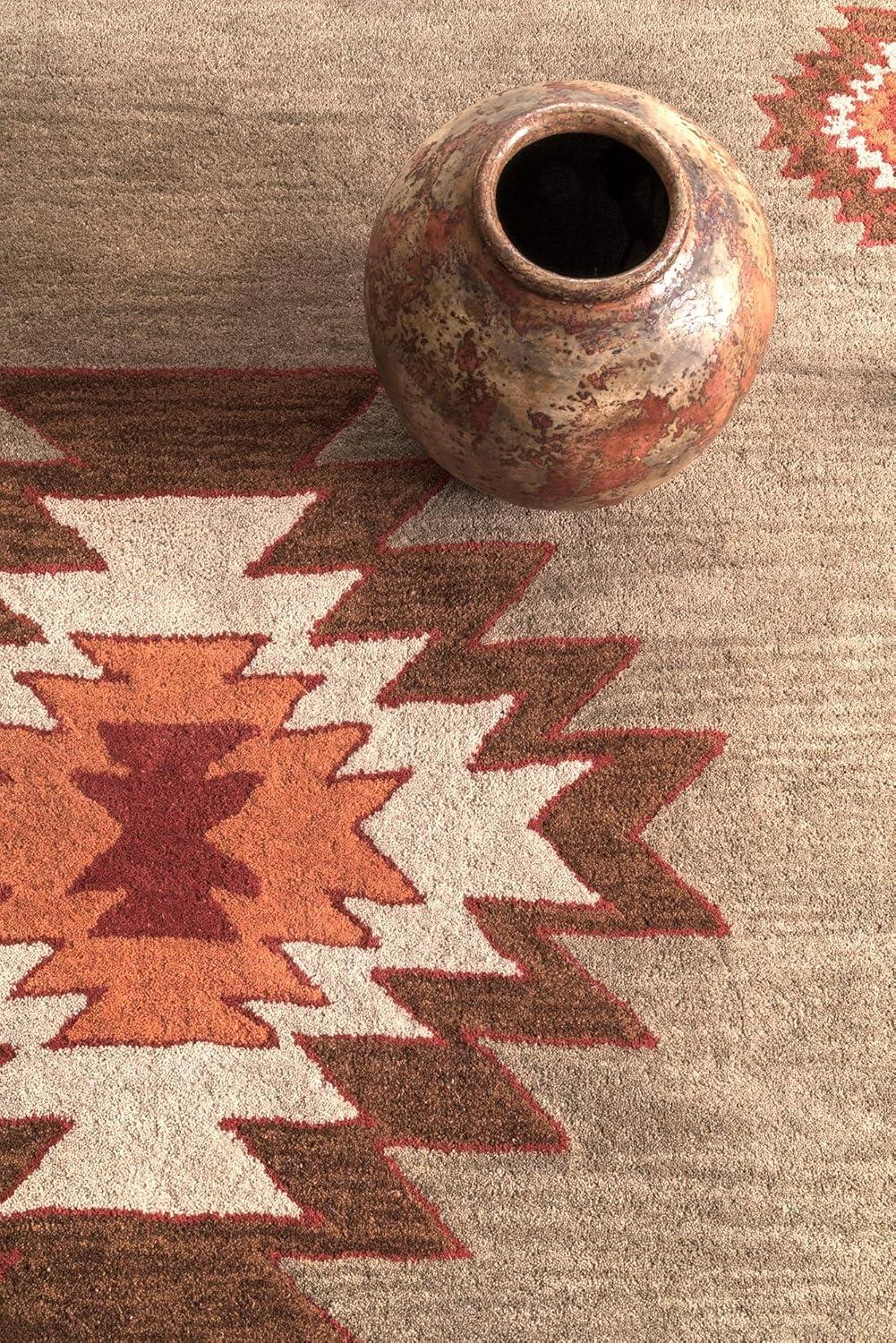Shyla Abstract Sage Doormat 3 ft. x 5 ft. Area Rug