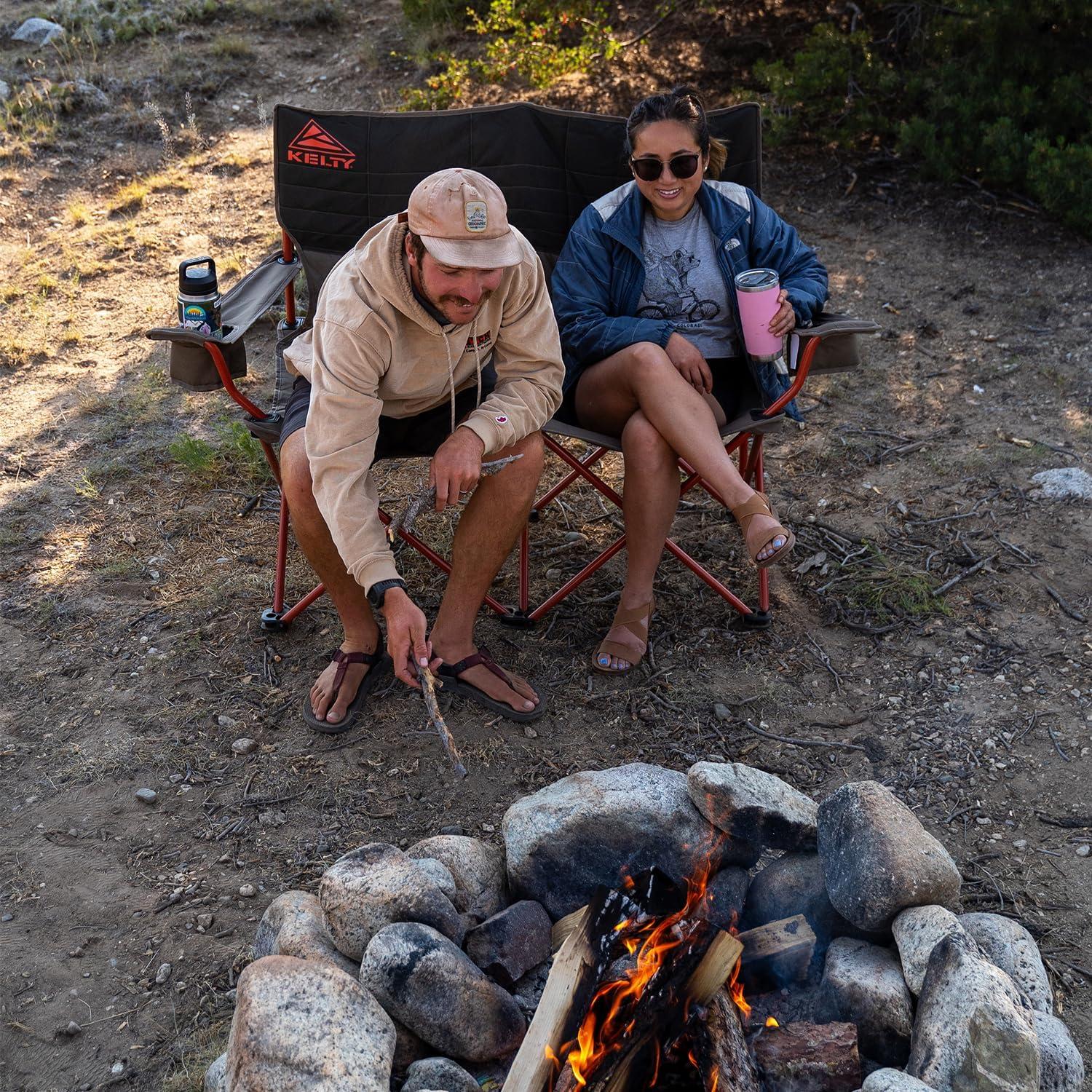 Deep Lake and Fallen Rock Double Outdoor Camping Chair with Arms