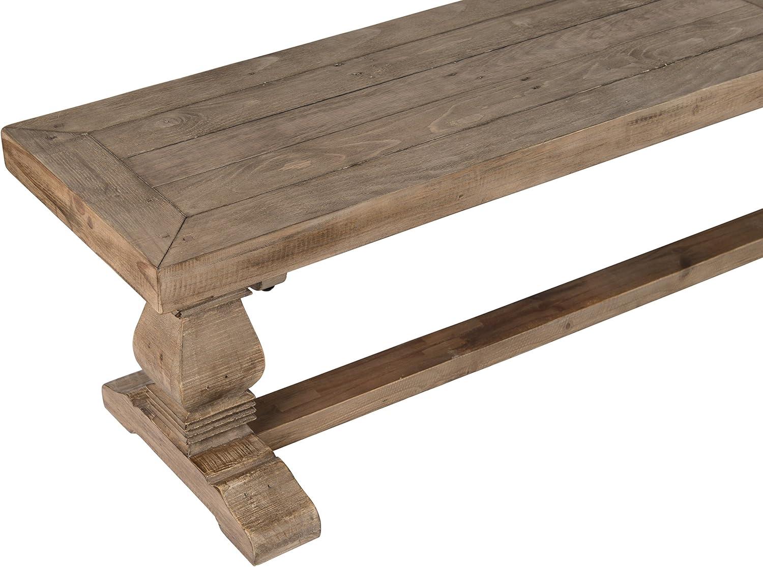 Quincy Transitional Rustic Reclaimed Pine 83" Bench