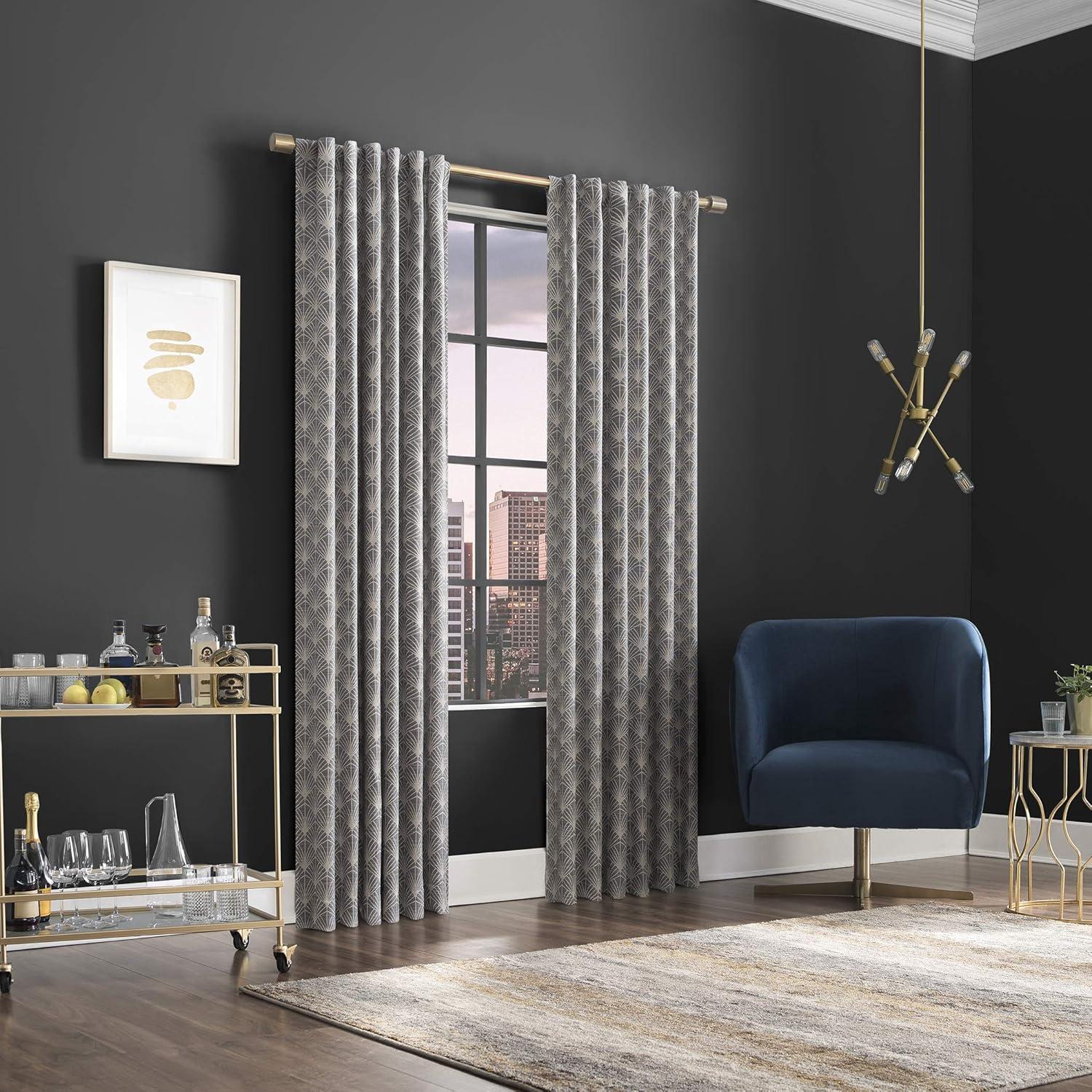 Montauk Art Deco 100% Blackout Back Tab Curtain Panel - Scott Living