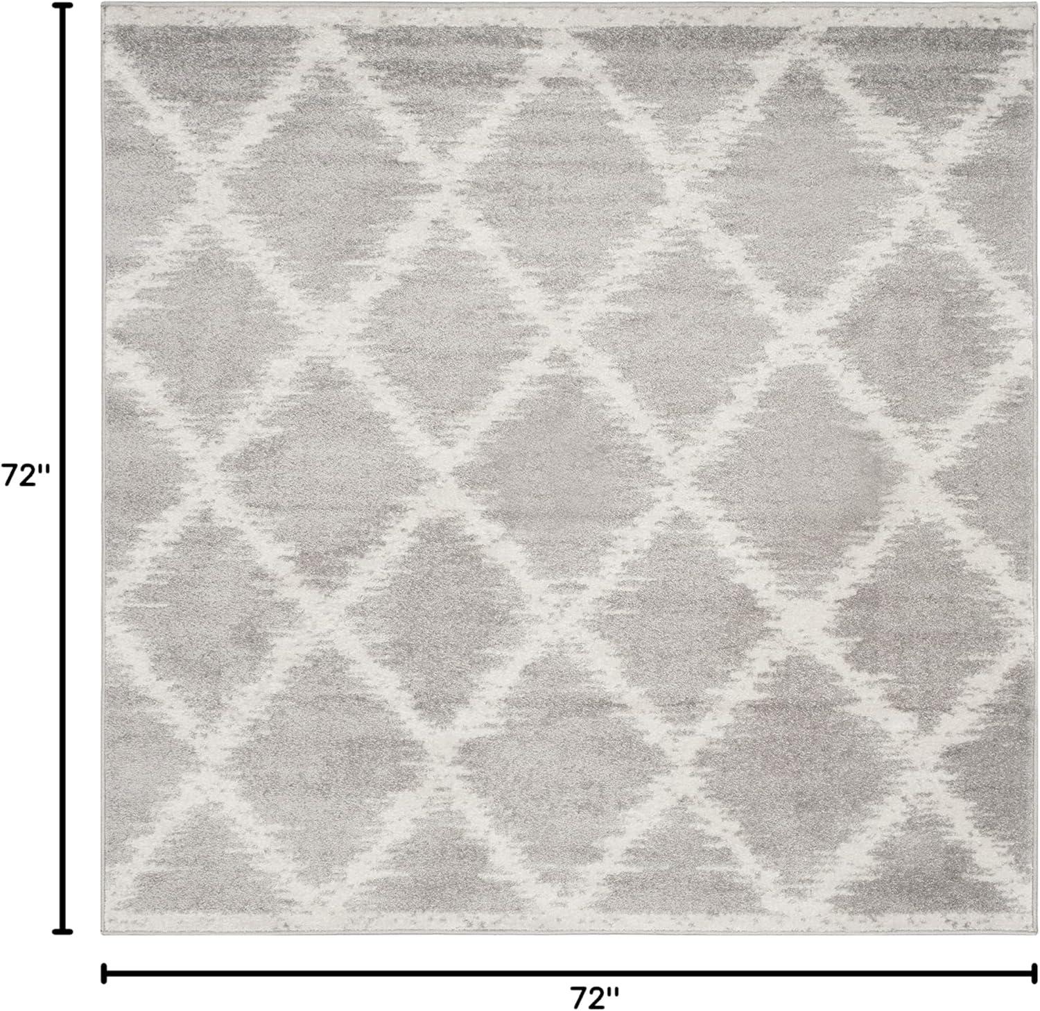 Adirondack ADR120 Power Loomed Area Rug - Silver/Ivory - 6'x6' - Safavieh.